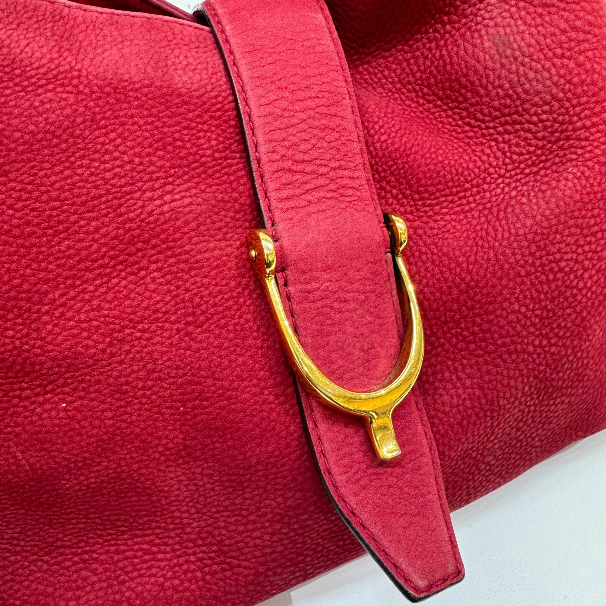 Stirrup Cherry Leather Shoulder Bag