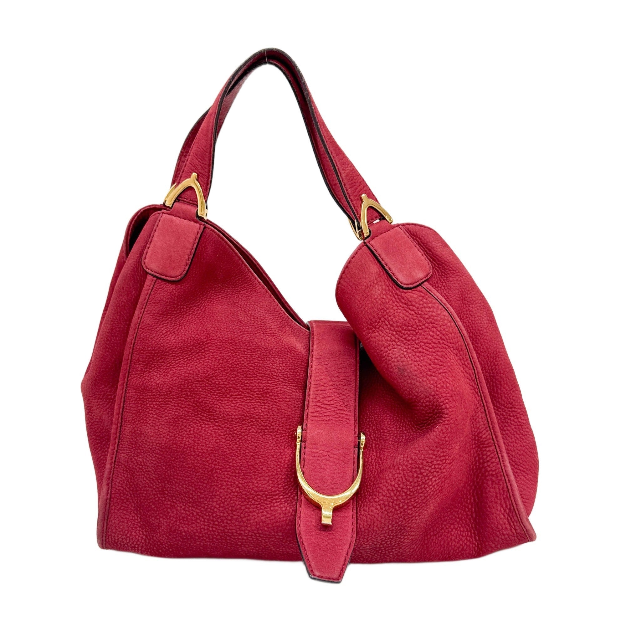 Stirrup Cherry Leather Shoulder Bag