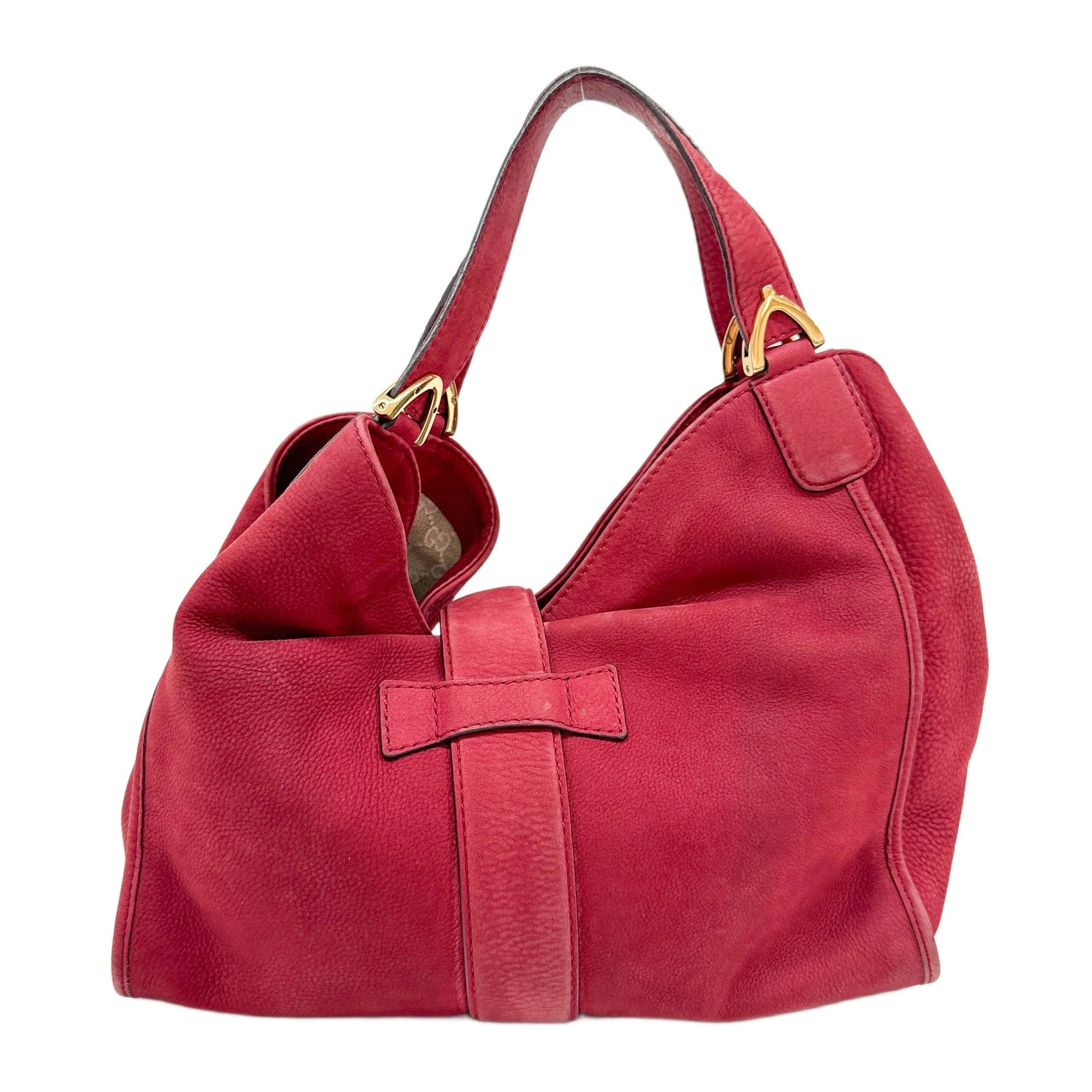 Stirrup Cherry Leather Shoulder Bag