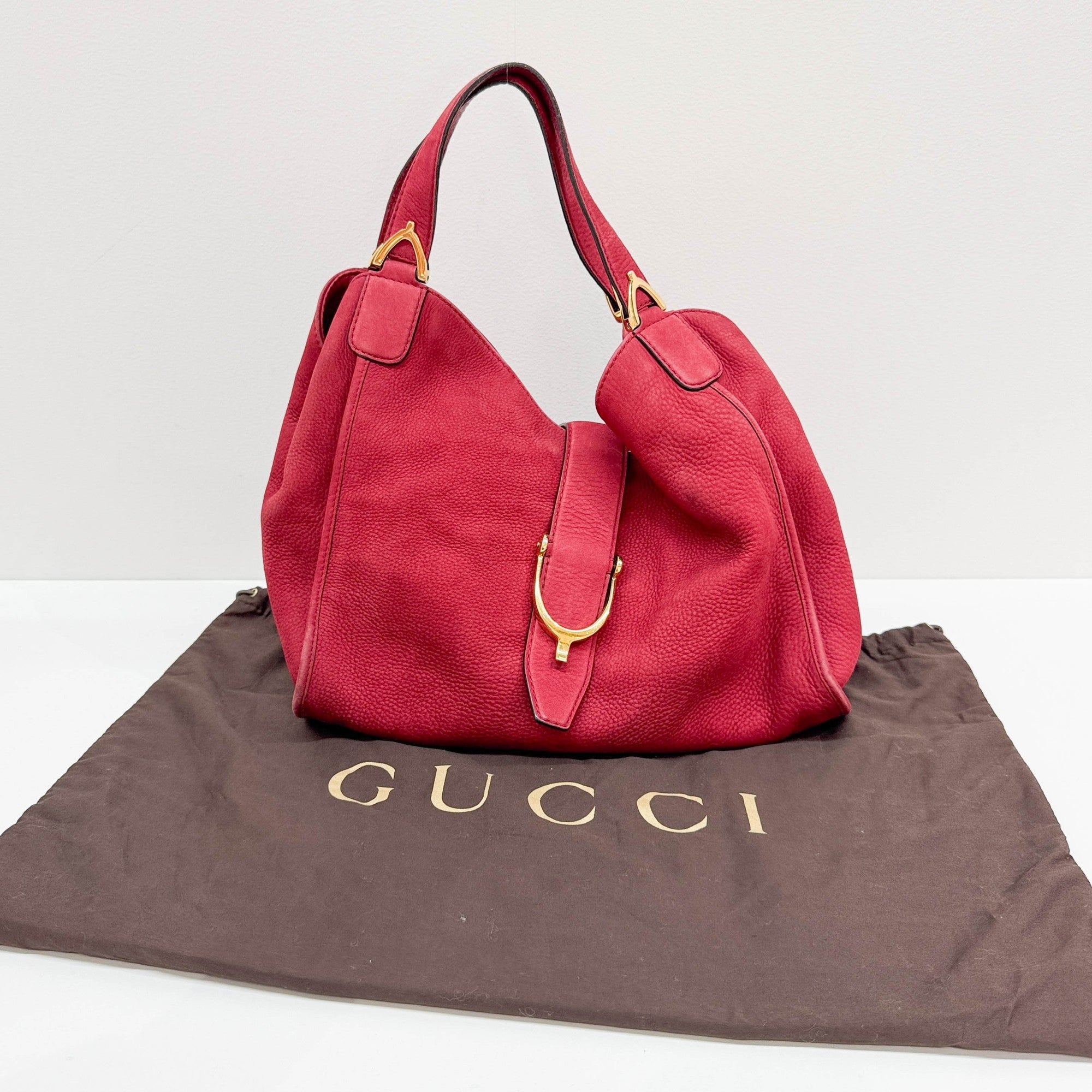 Stirrup Cherry Leather Shoulder Bag