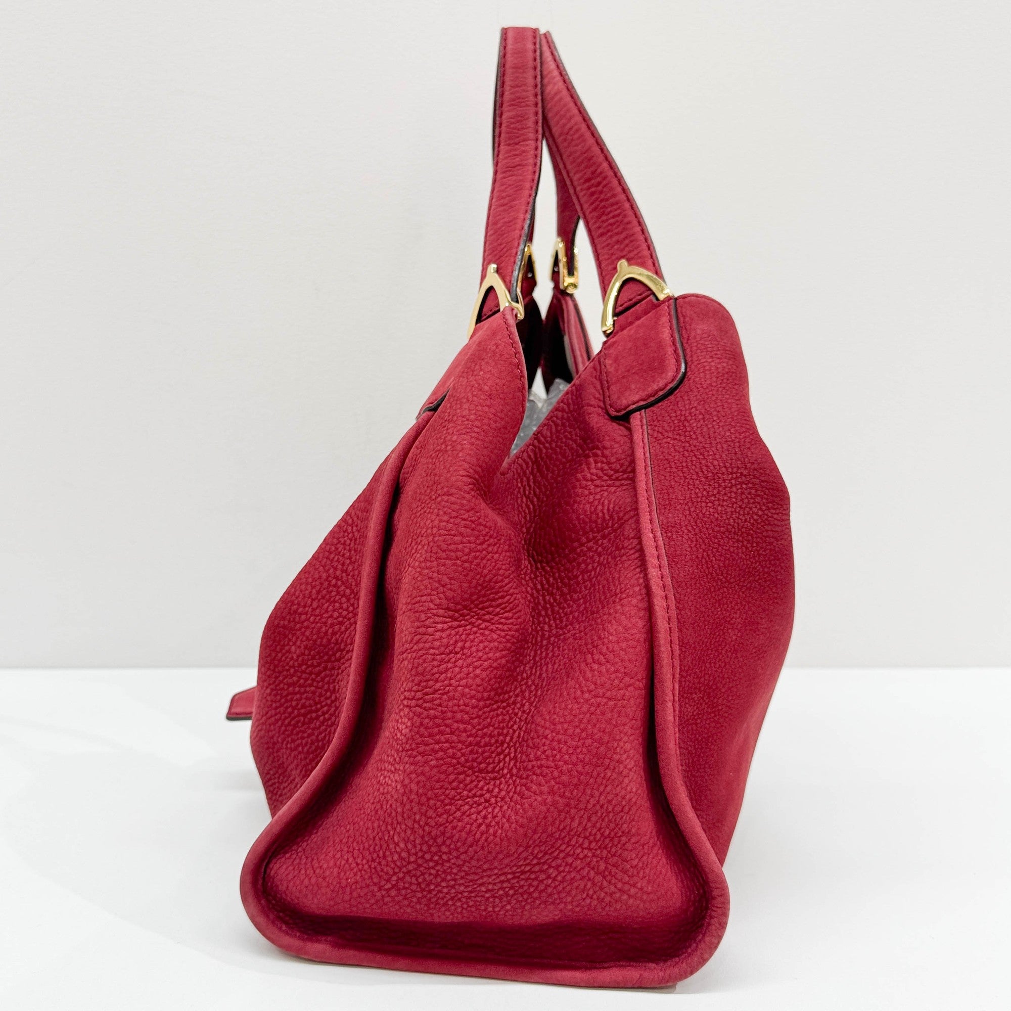 Stirrup Cherry Leather Shoulder Bag