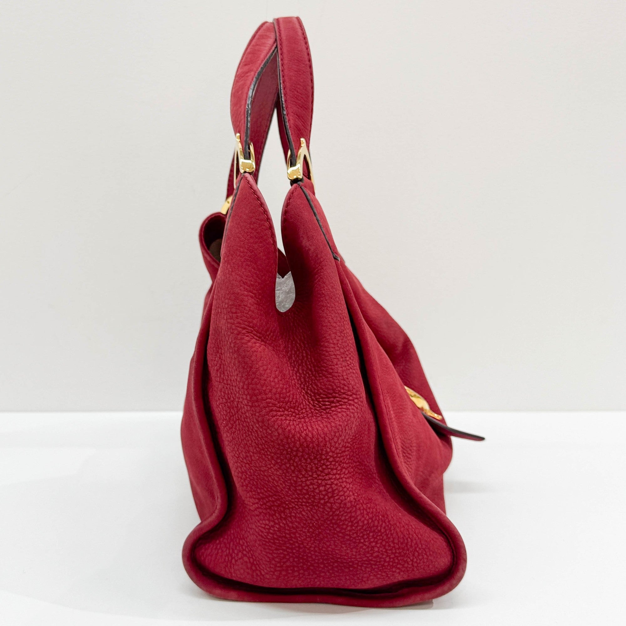 Stirrup Cherry Leather Shoulder Bag
