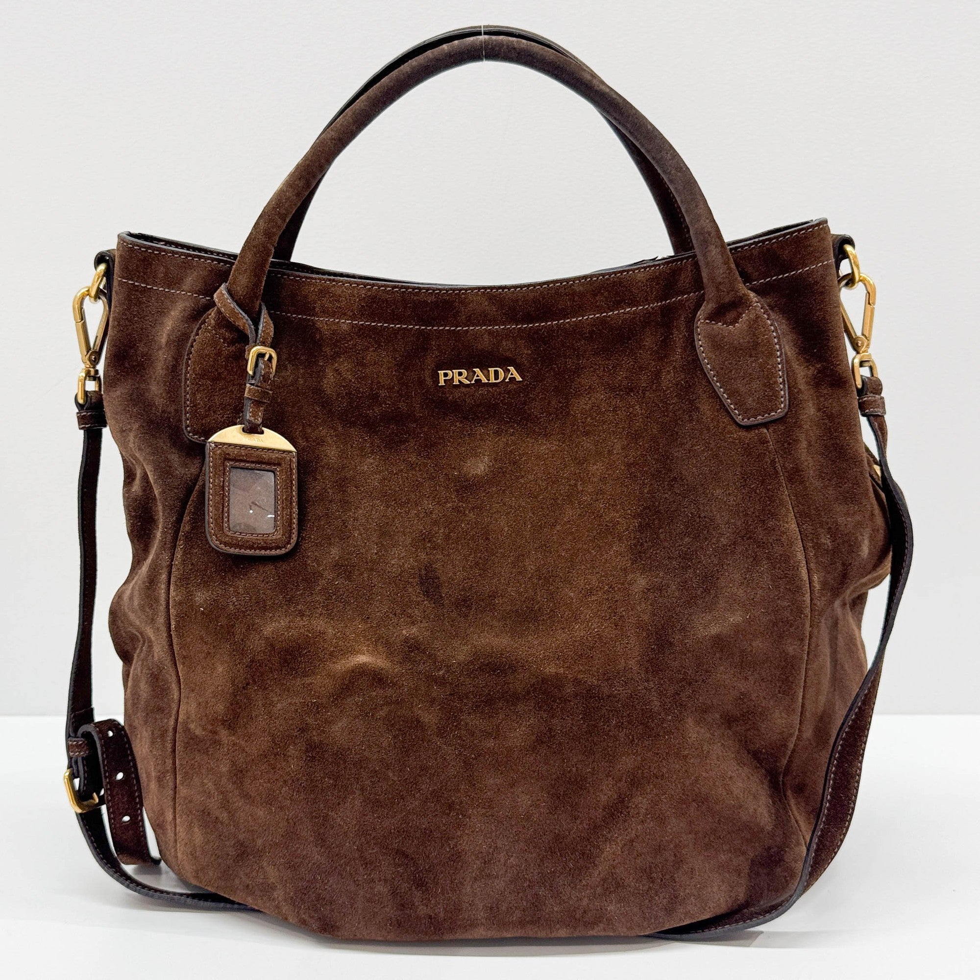 Brown Suede Two Way Bag