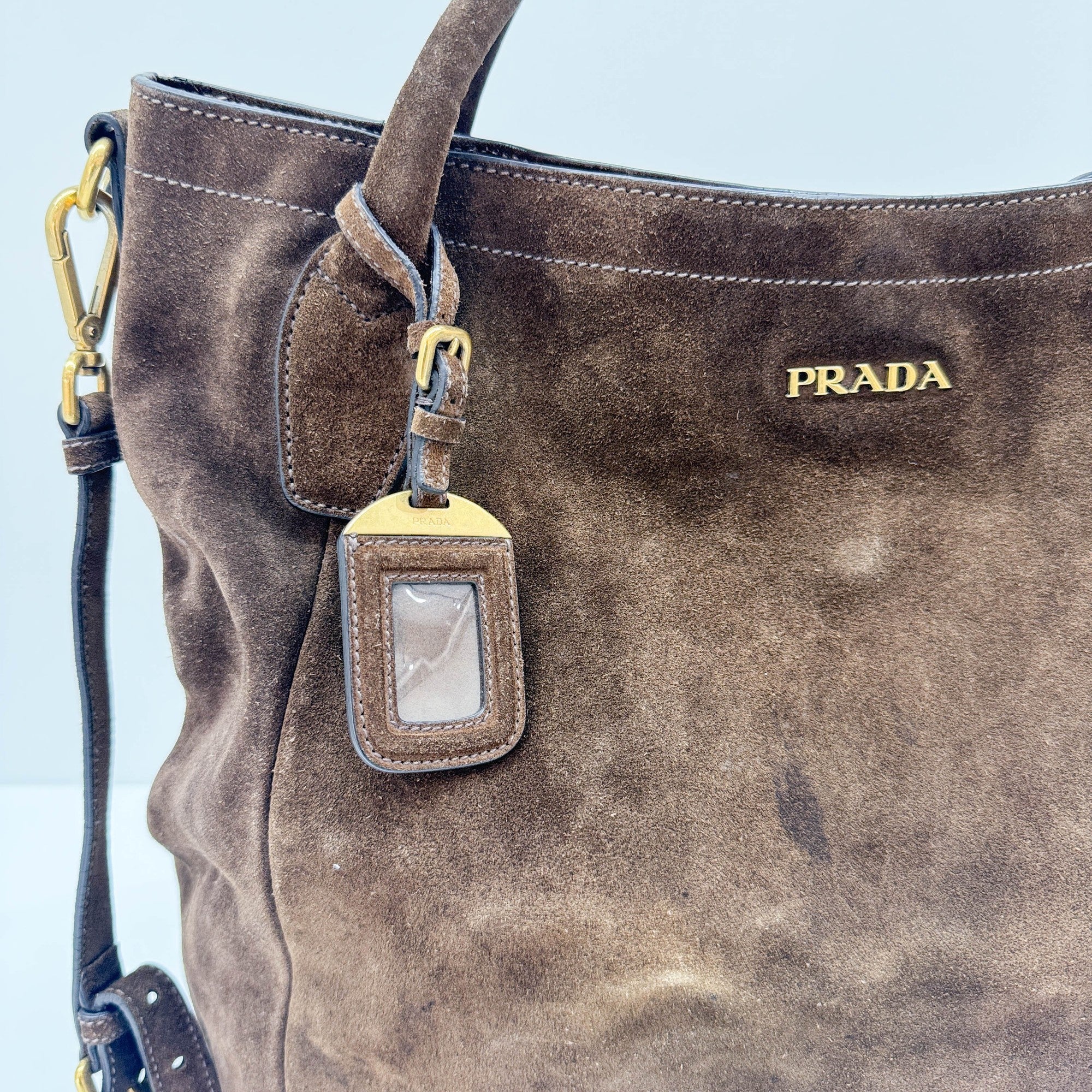 Brown Suede Two Way Bag