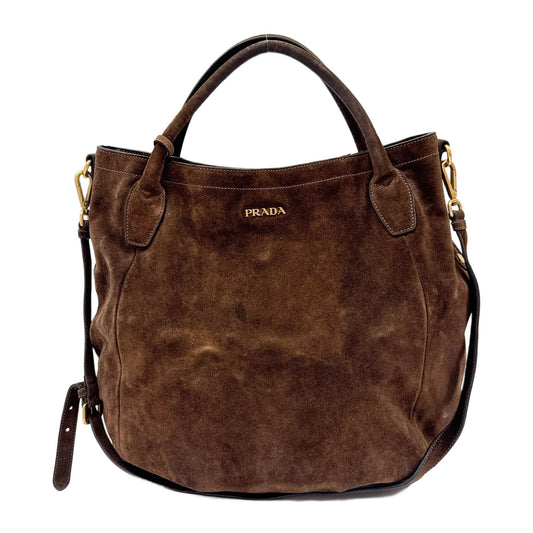 Brown Suede Two Way Bag