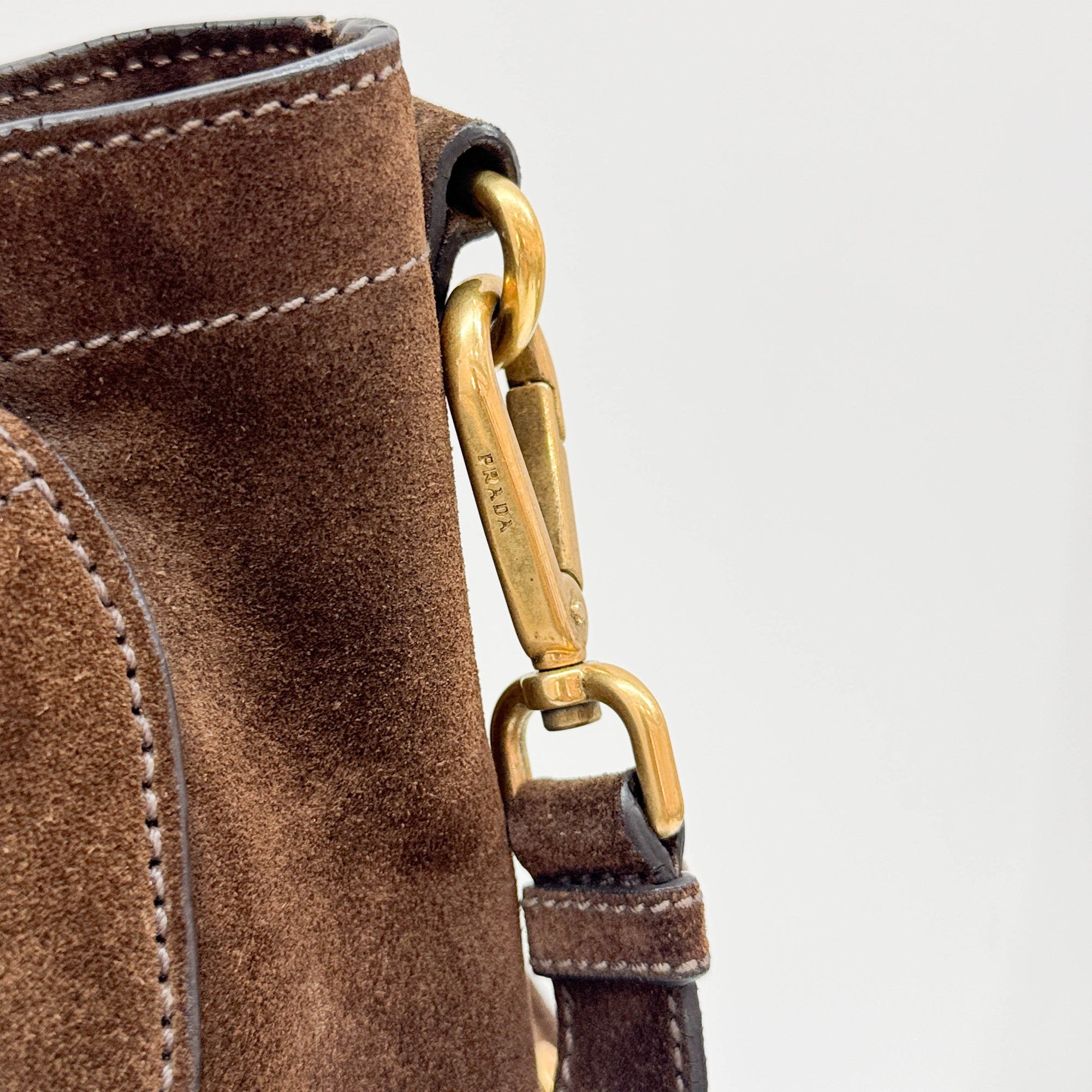 Brown Suede Two Way Bag