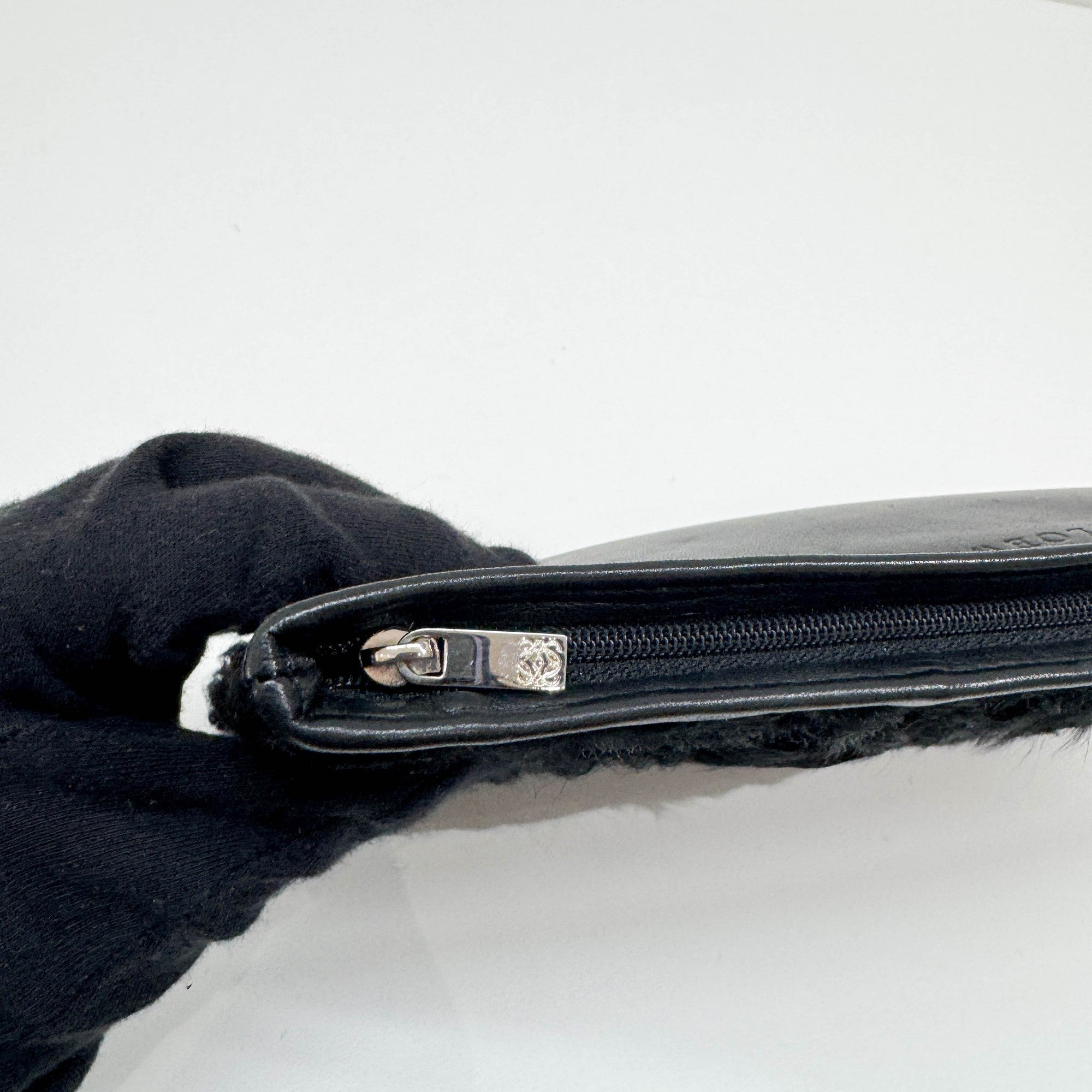 Black Wool Clutch Bag
