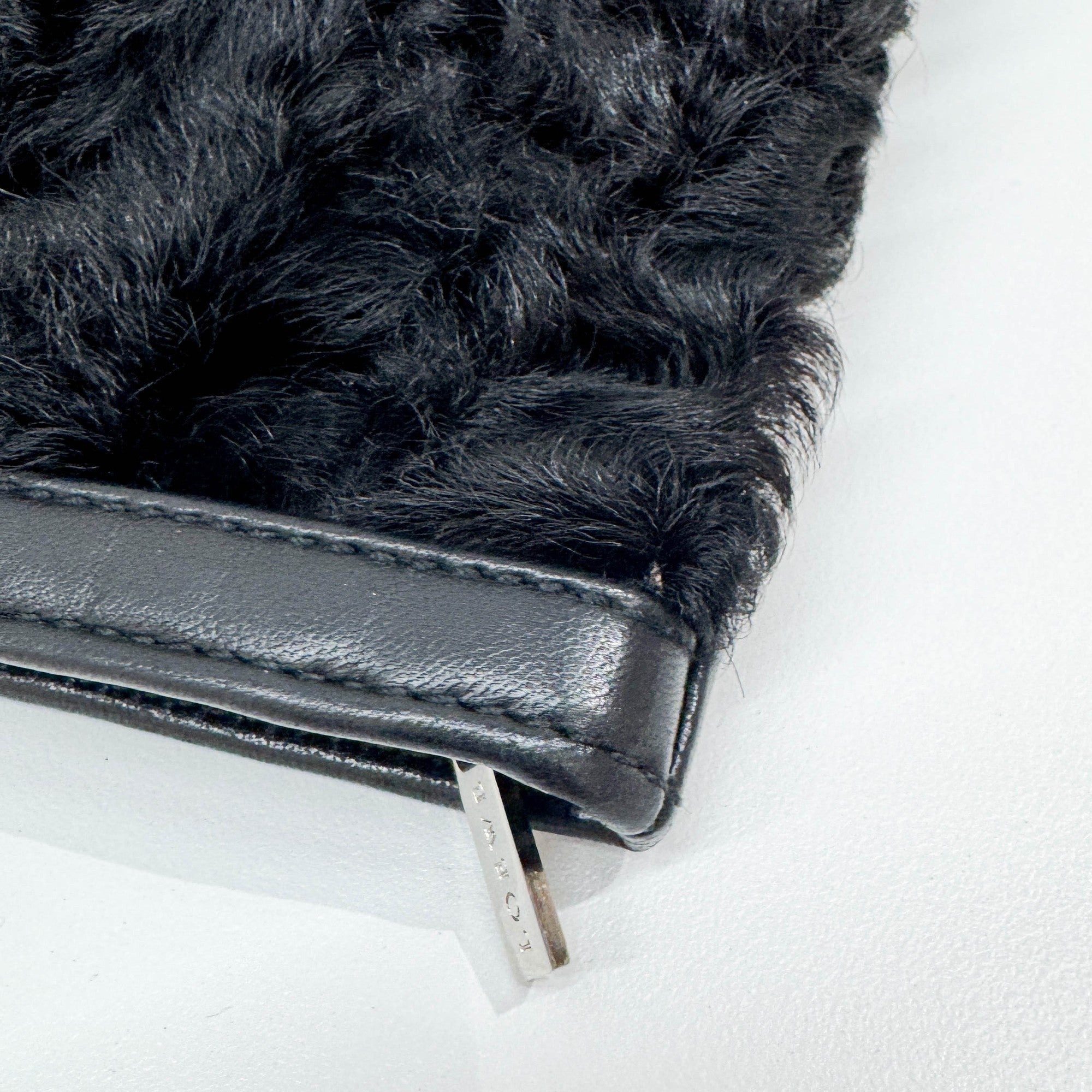 Black Wool Clutch Bag