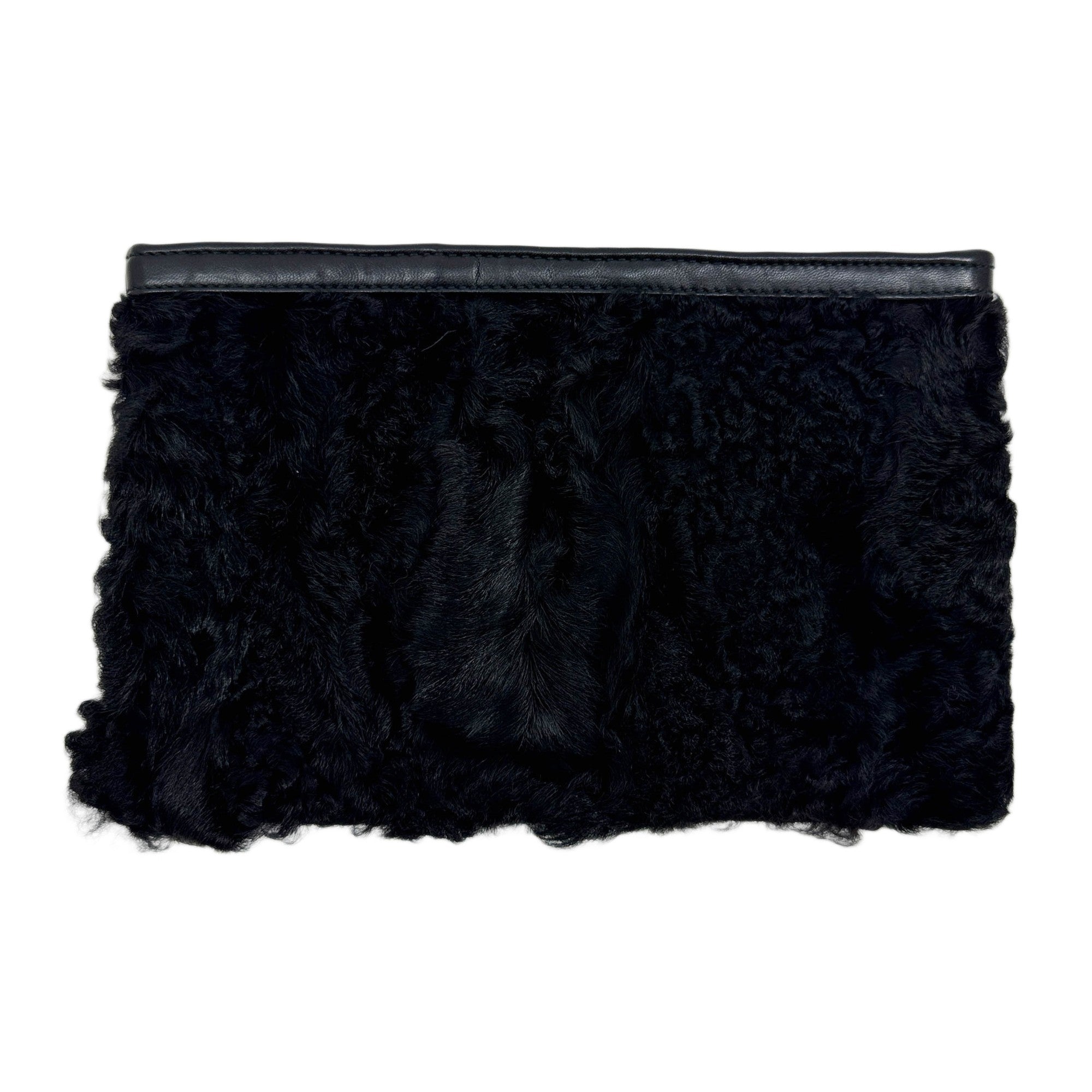 Black Wool Clutch Bag
