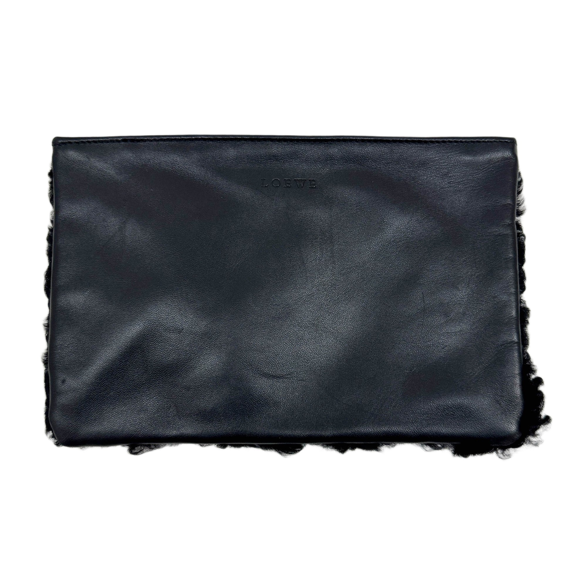 Black Wool Clutch Bag