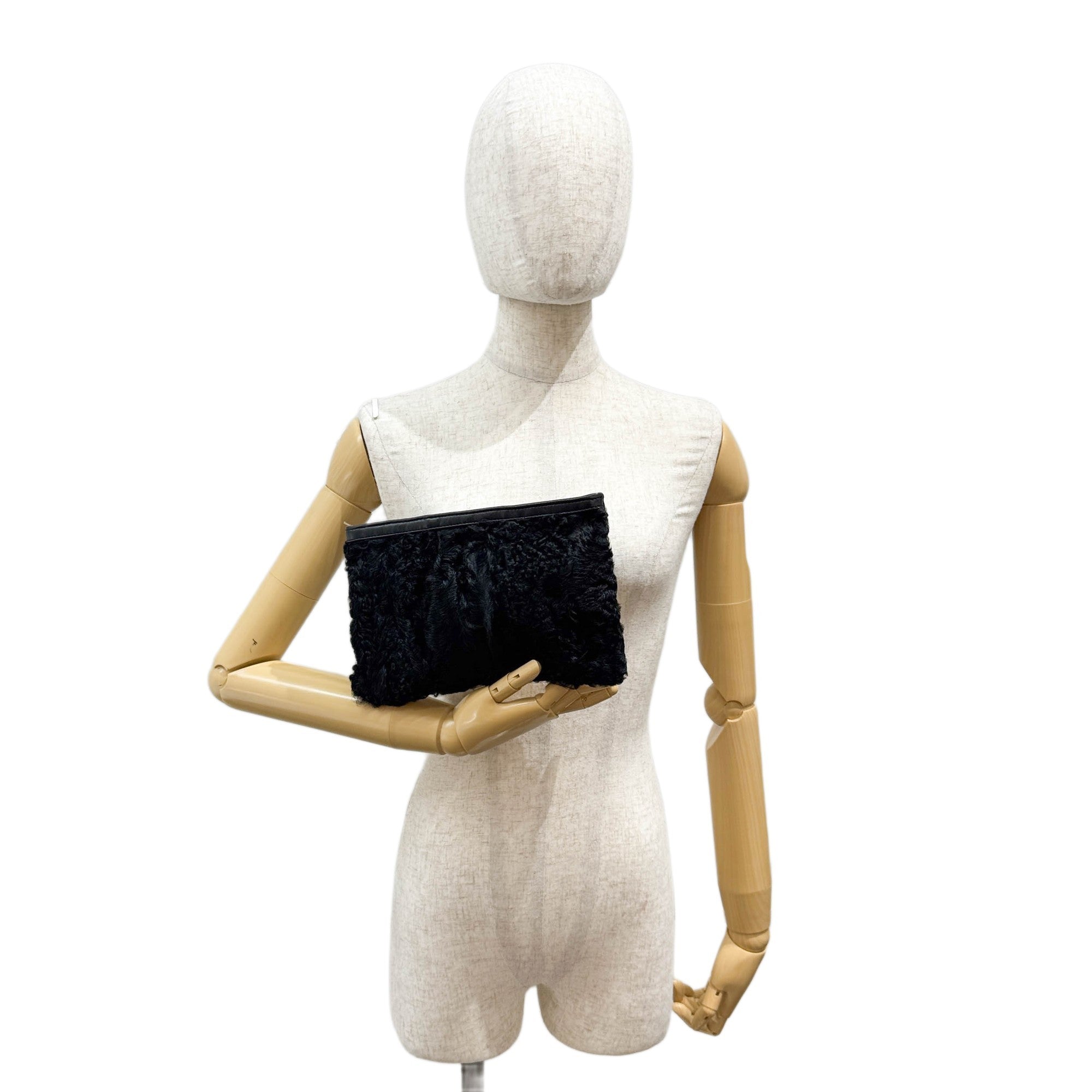 Black Wool Clutch Bag