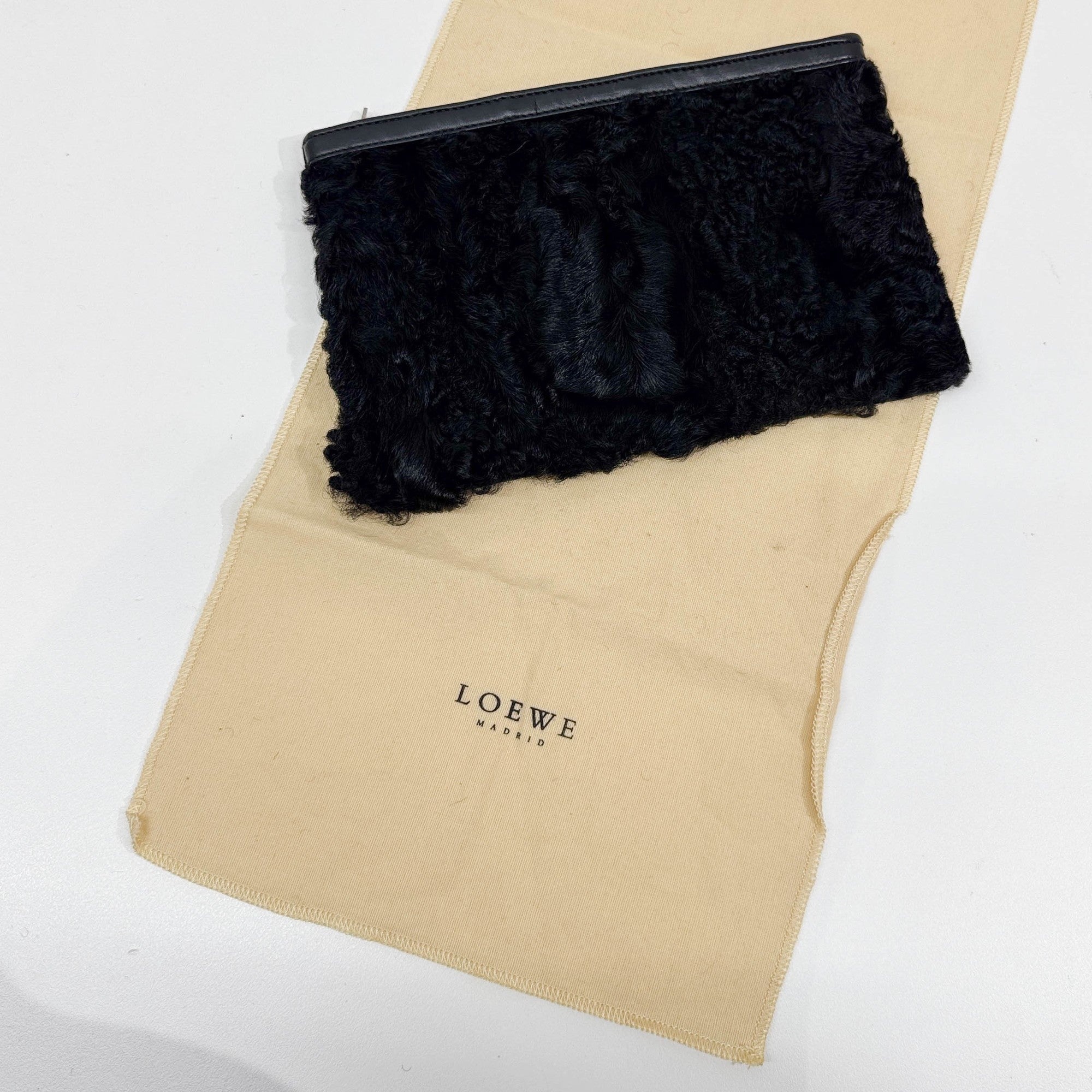 Black Wool Clutch Bag