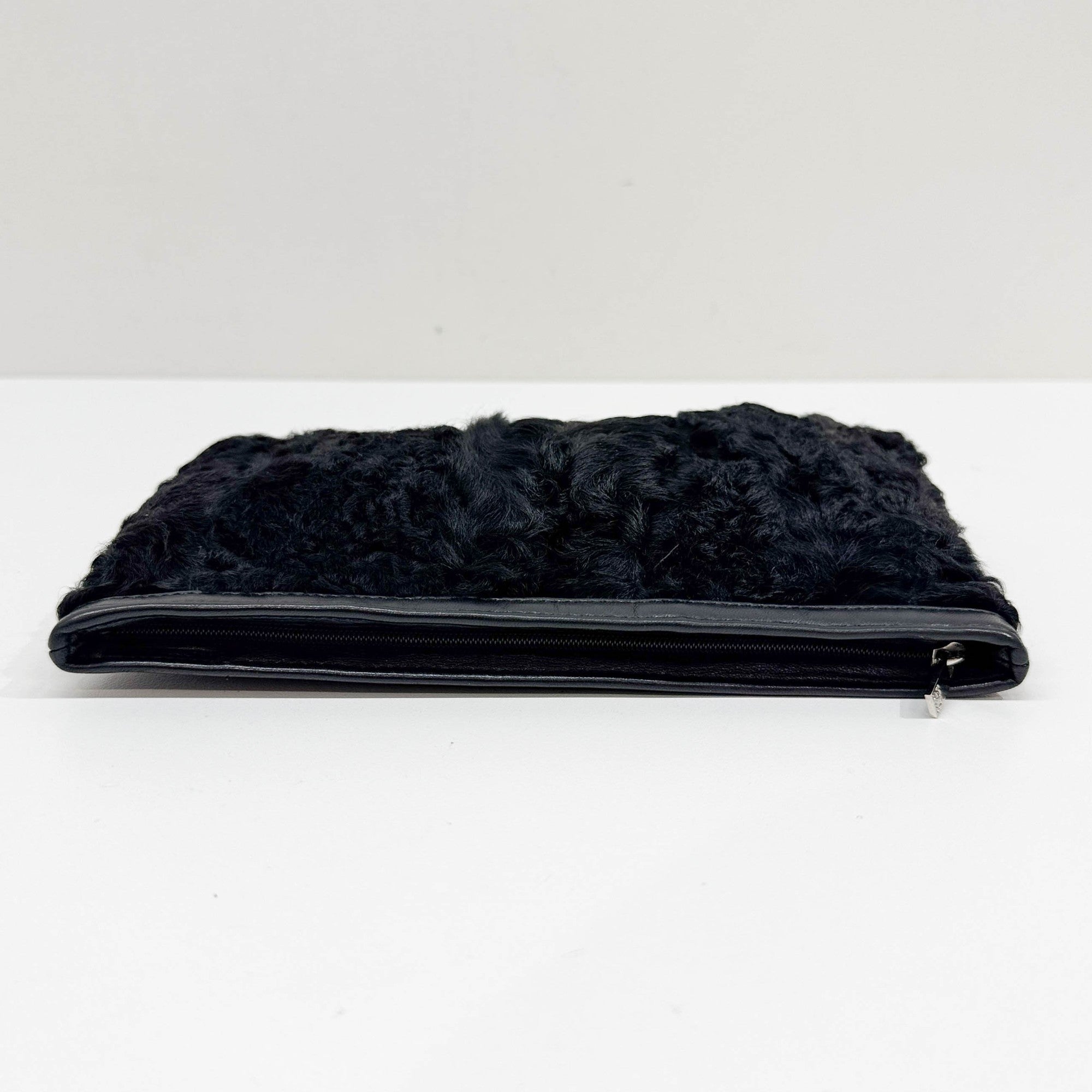 Black Wool Clutch Bag