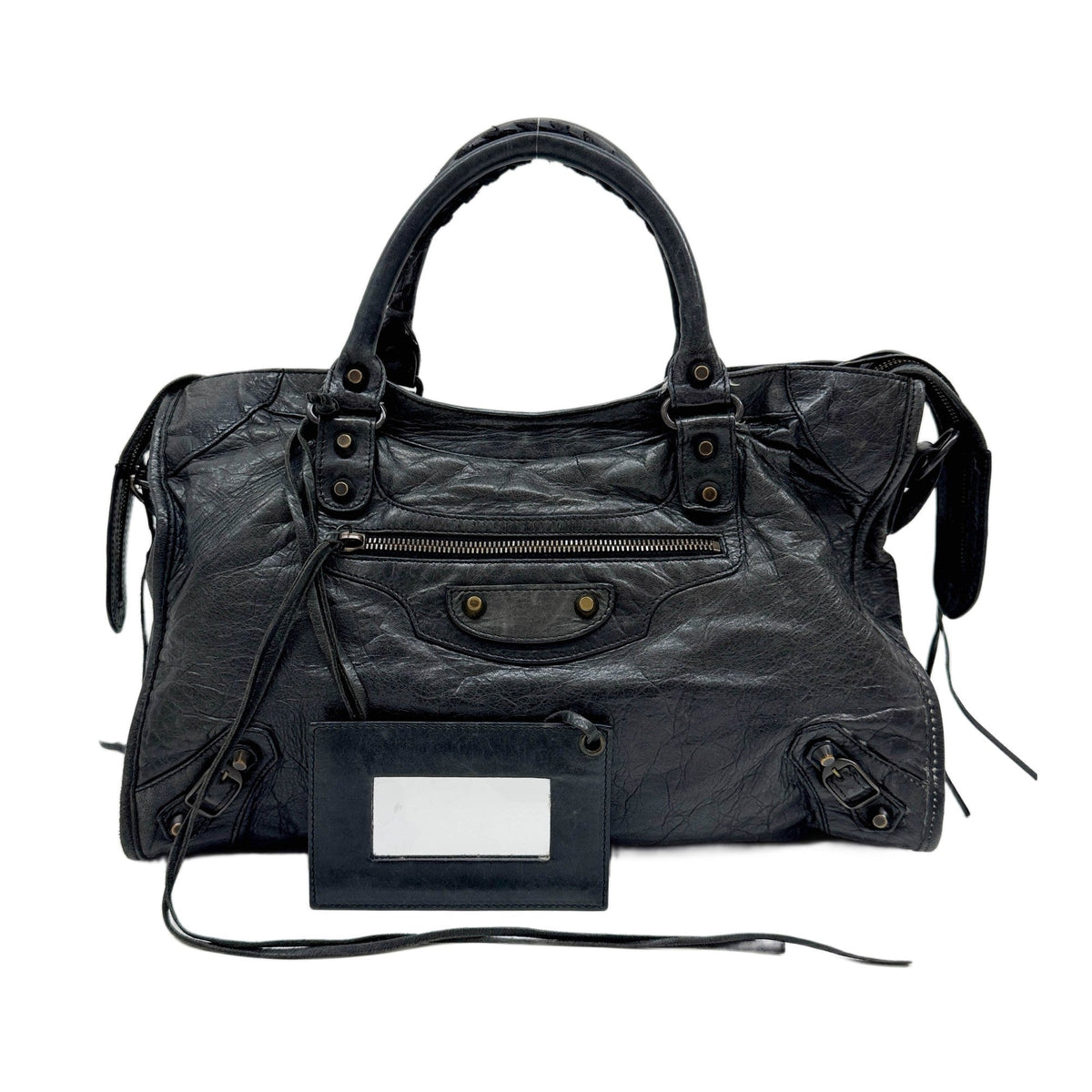 The City Black Leather Two Way Bag