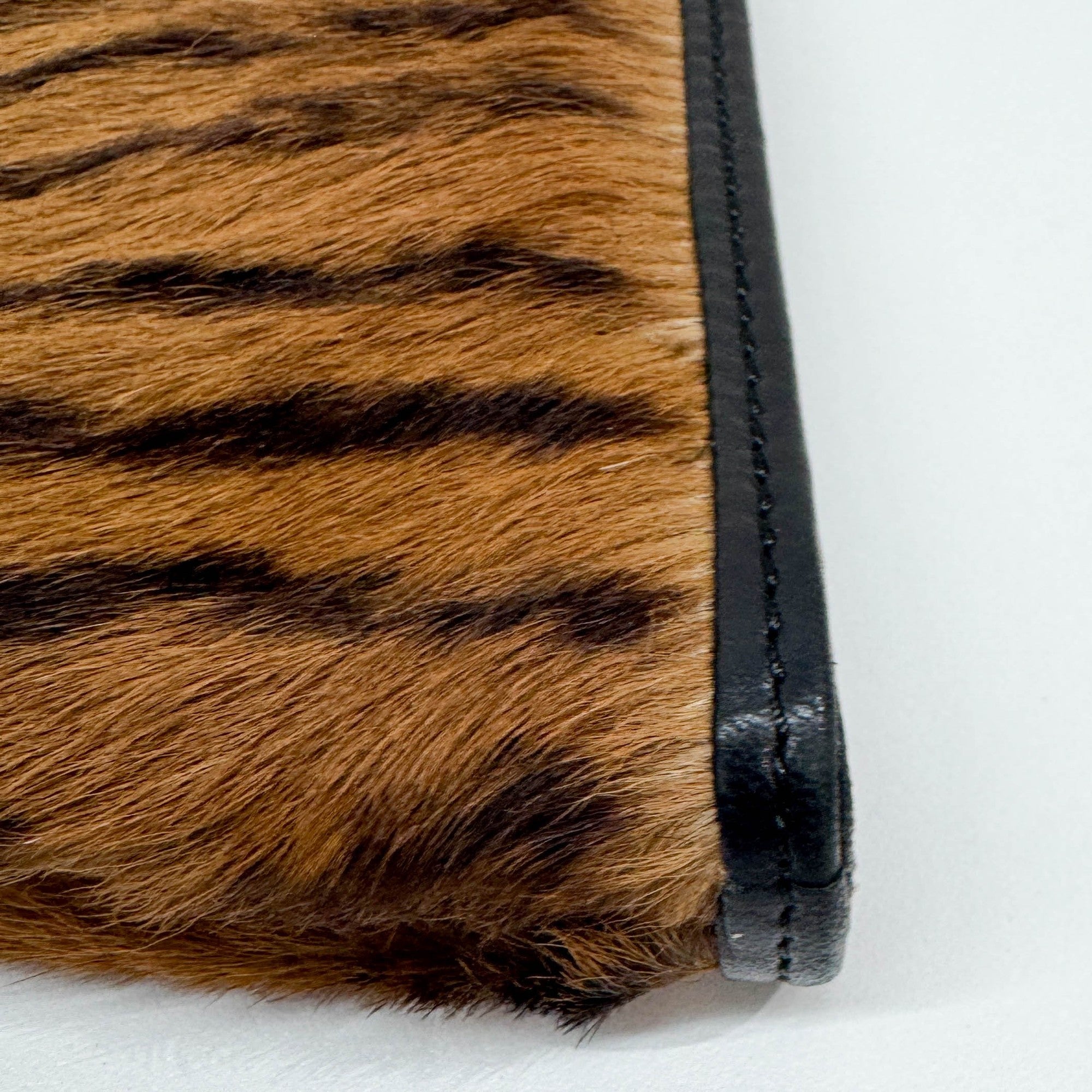 Harako Brown Tiger Print Pony Hair Hand Bag