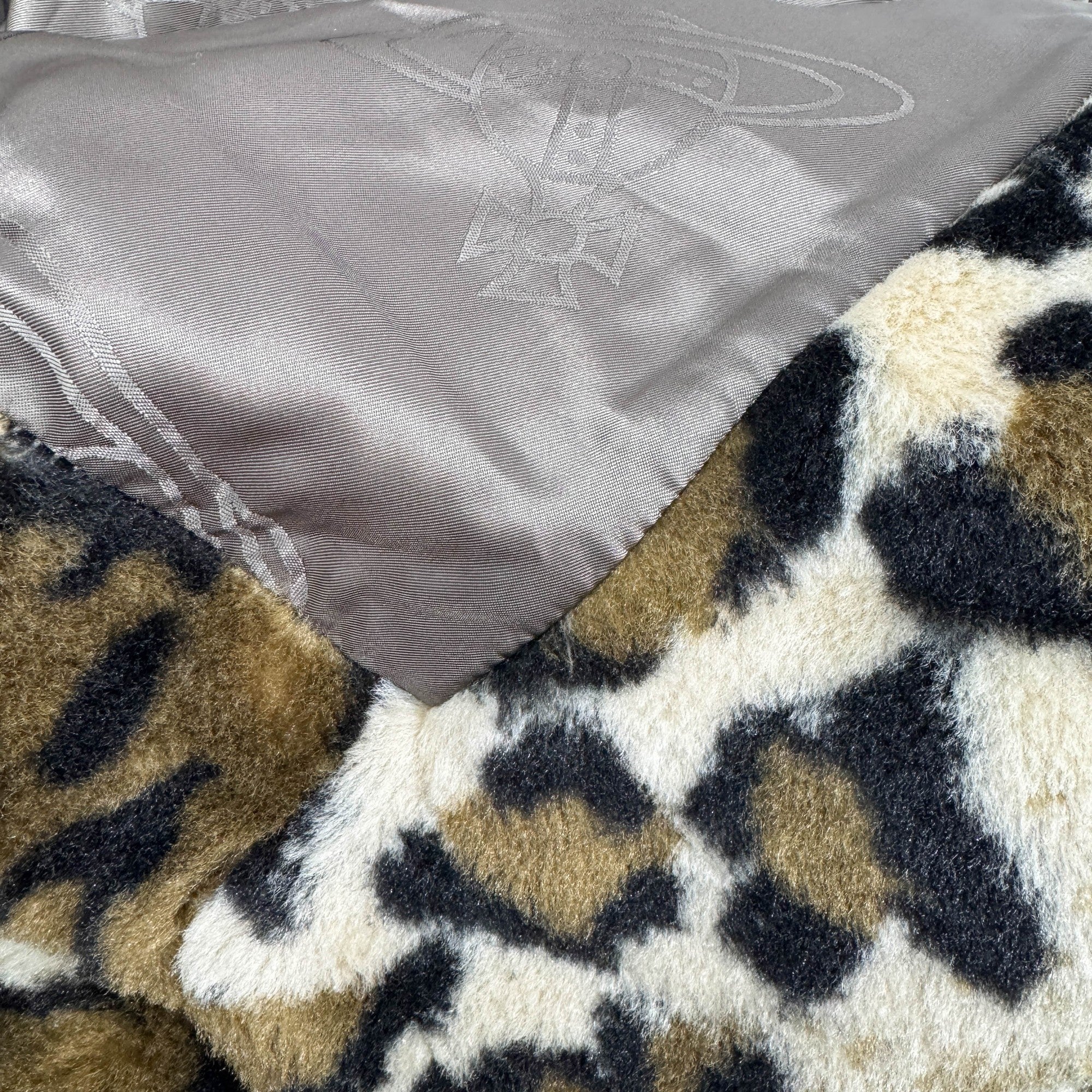 Size 00 Multicolor Leopard Print Polyester Coat