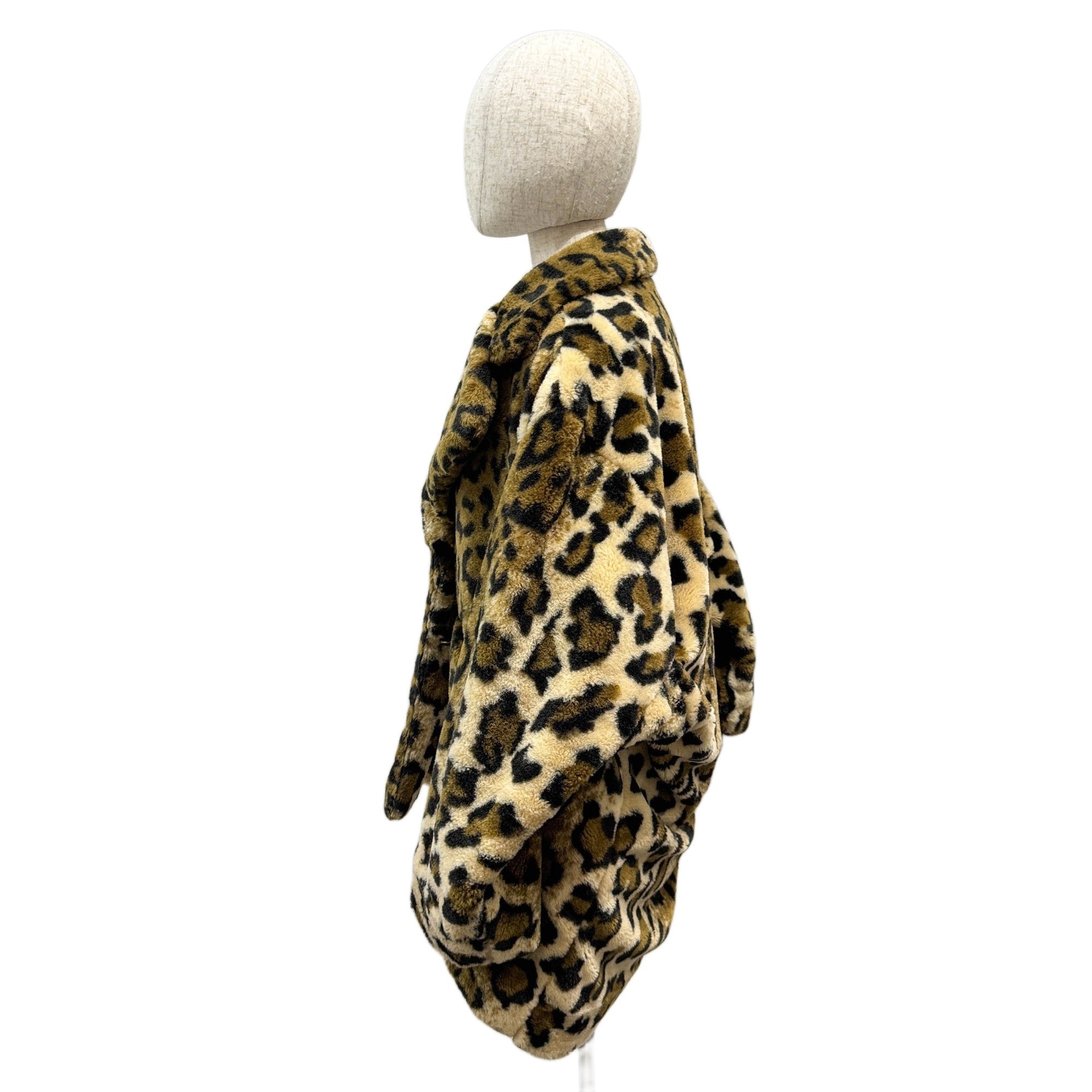 Size 00 Multicolor Leopard Print Polyester Coat