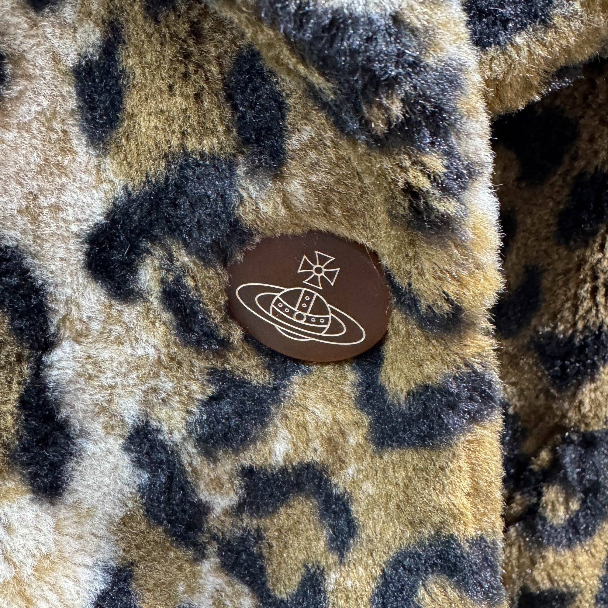 Size 00 Multicolor Leopard Print Polyester Coat