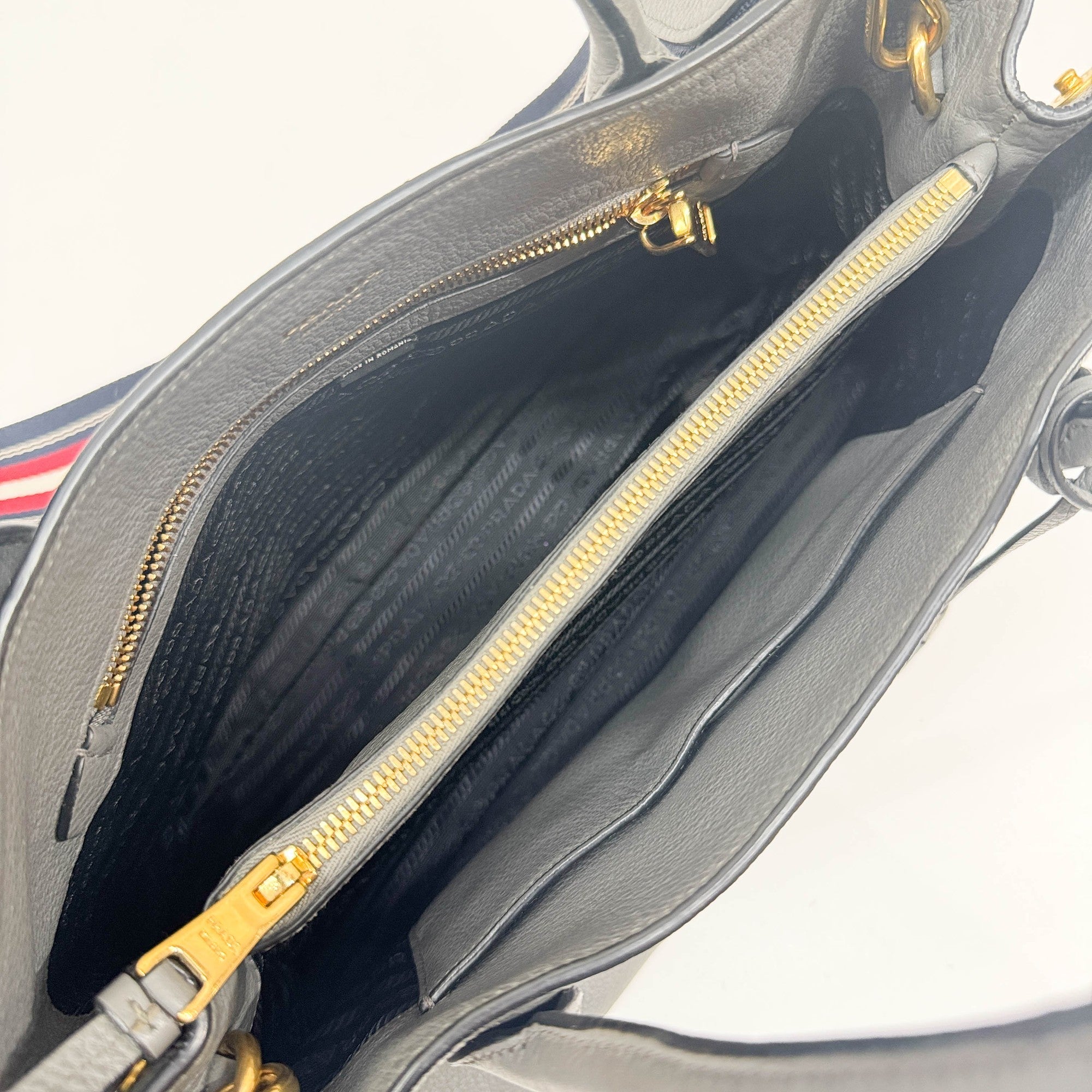 Gray Leather Two Way Bag