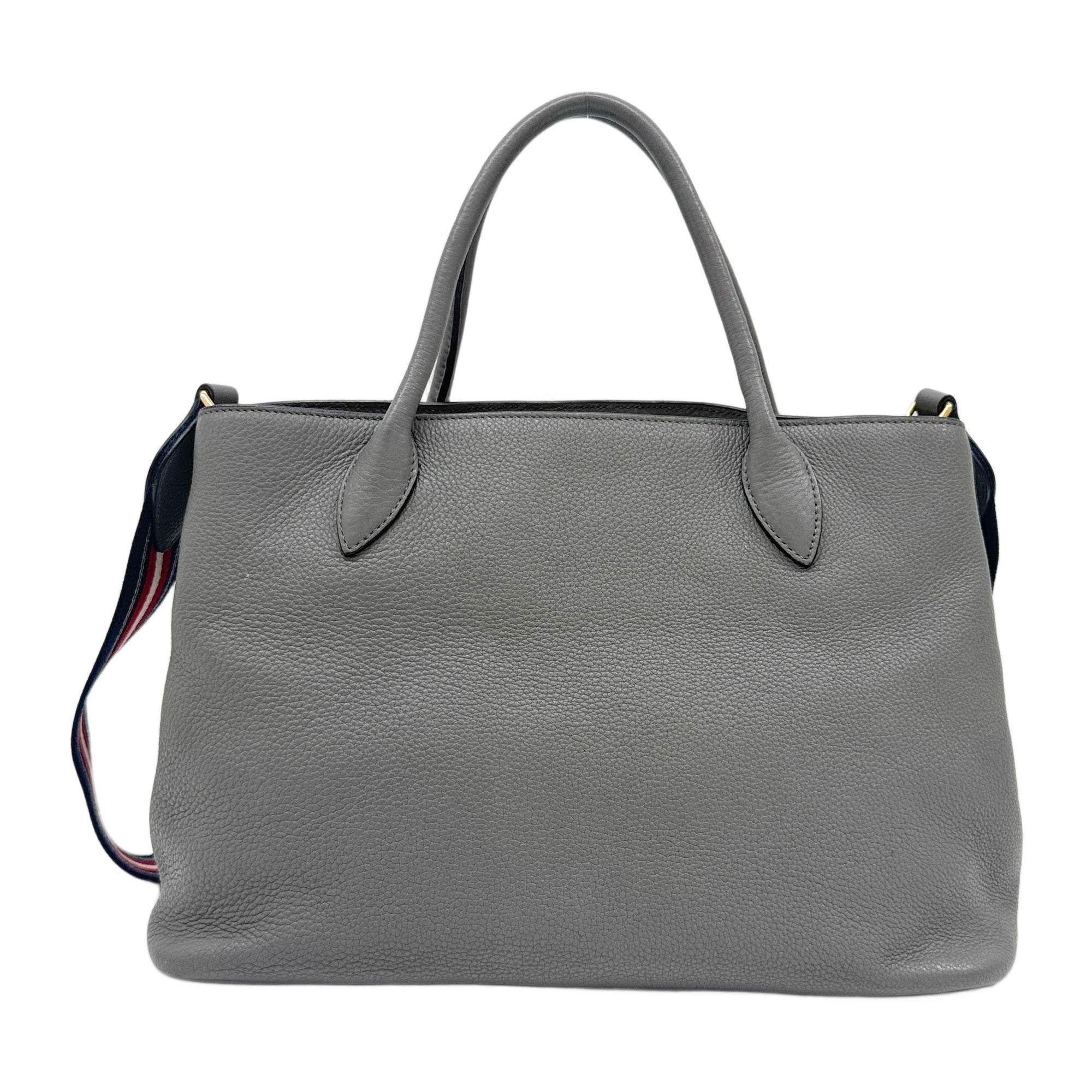 Gray Leather Two Way Bag