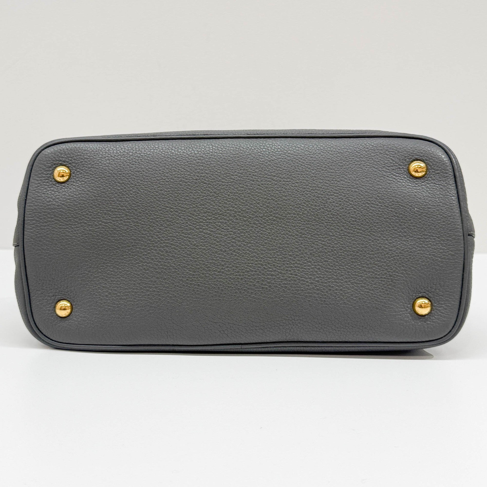 Gray Leather Two Way Bag
