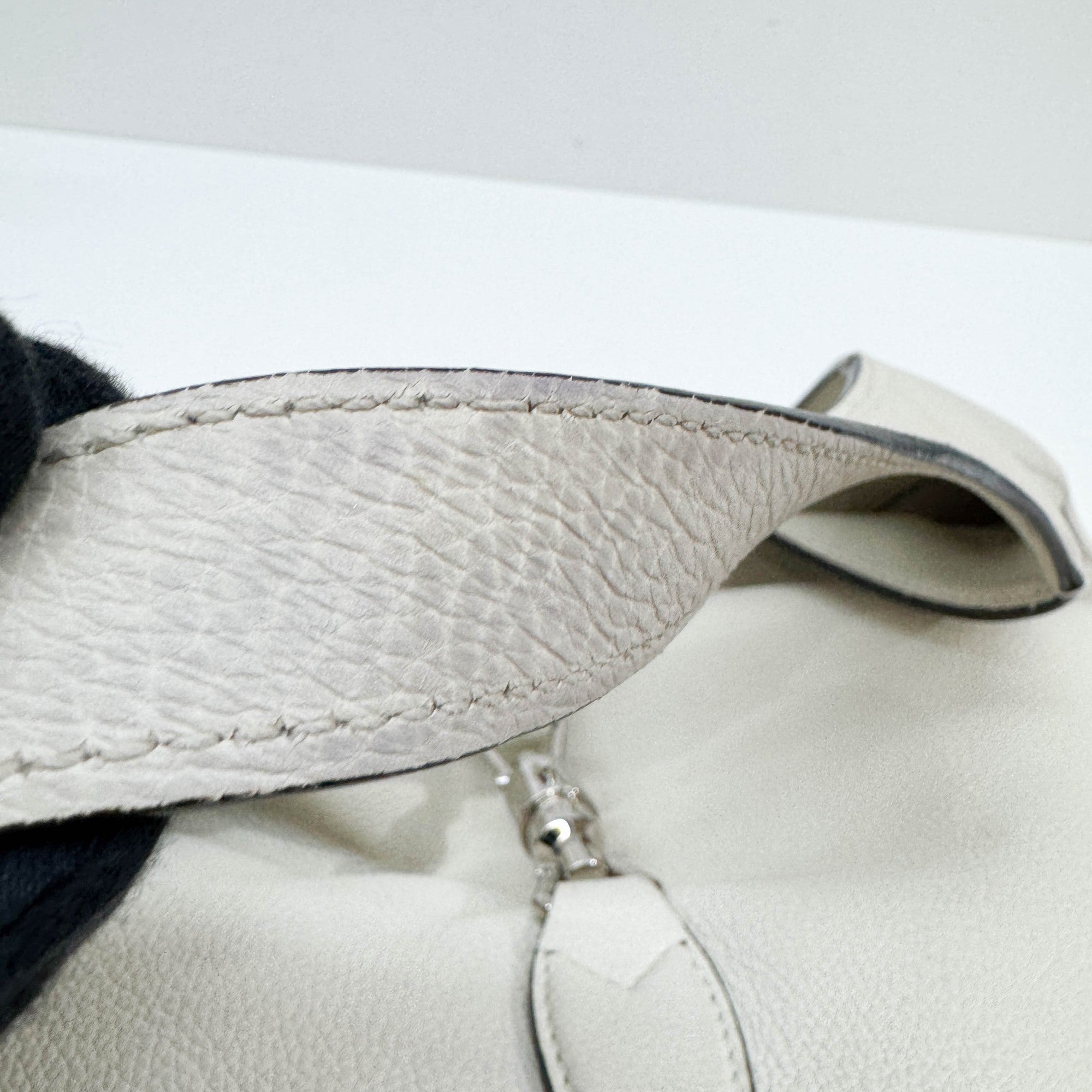 Jackie Eggshell White Leather Shoulder Bag