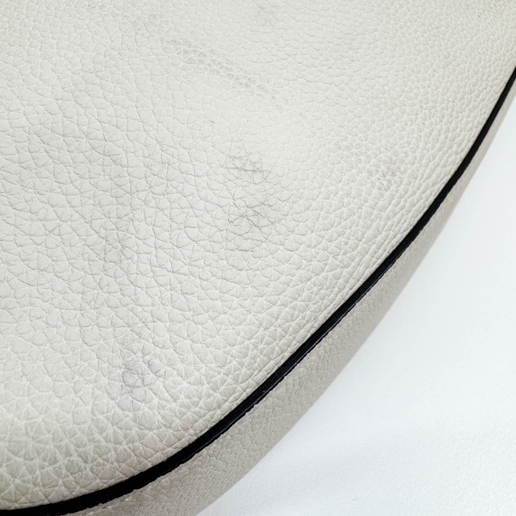 Jackie Eggshell White Leather Shoulder Bag