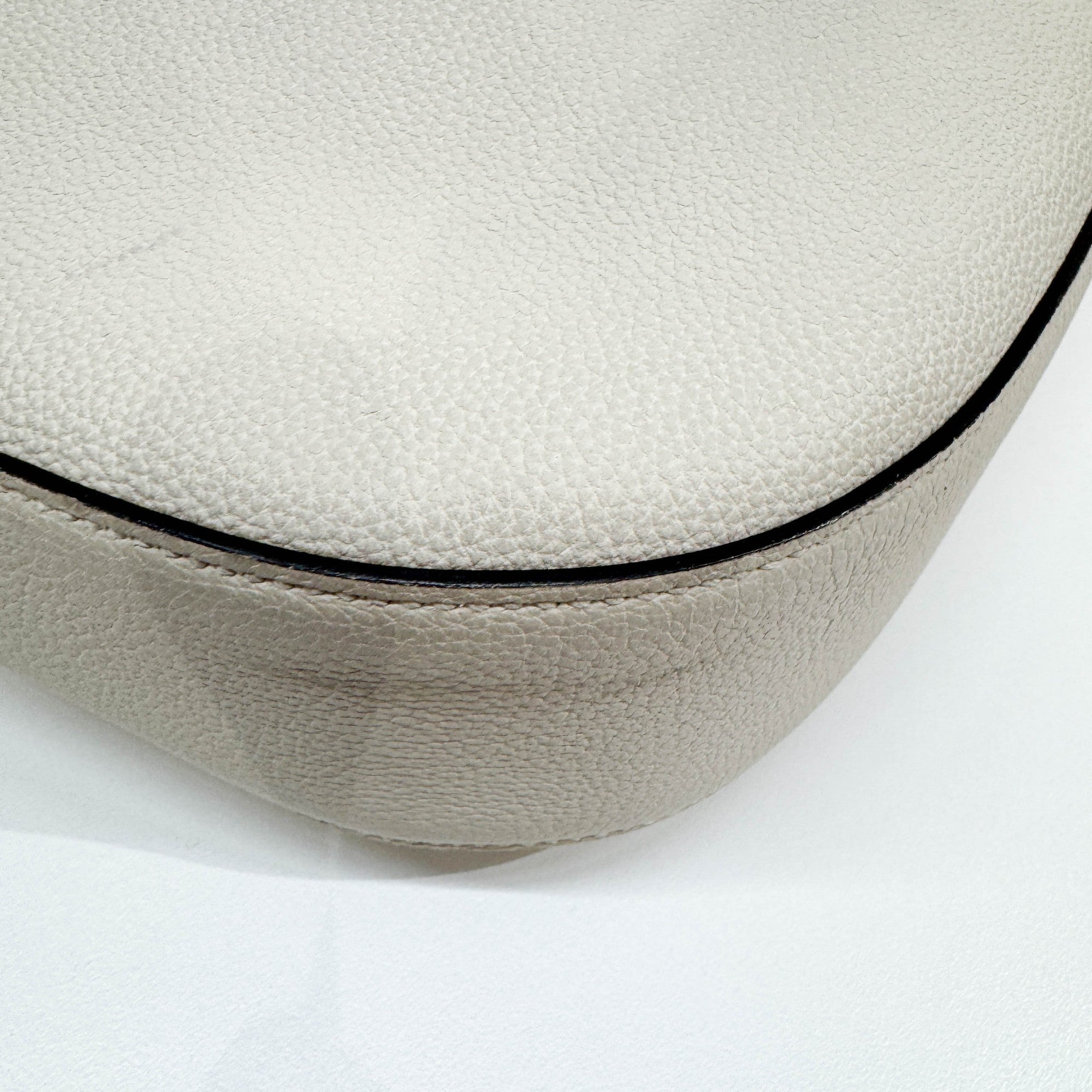 Jackie Eggshell White Leather Shoulder Bag