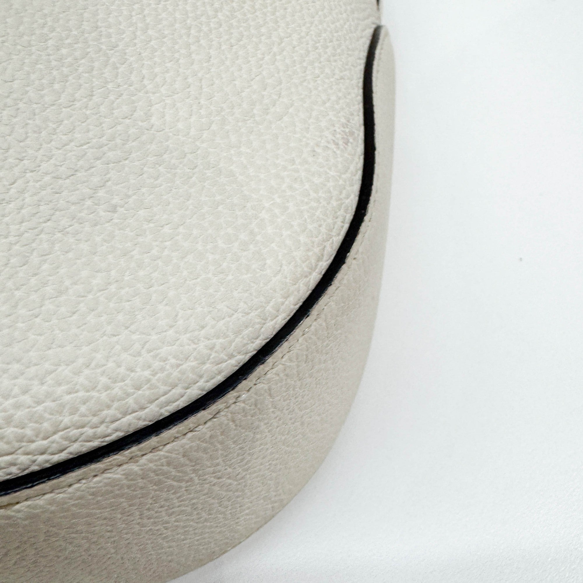 Jackie Eggshell White Leather Shoulder Bag
