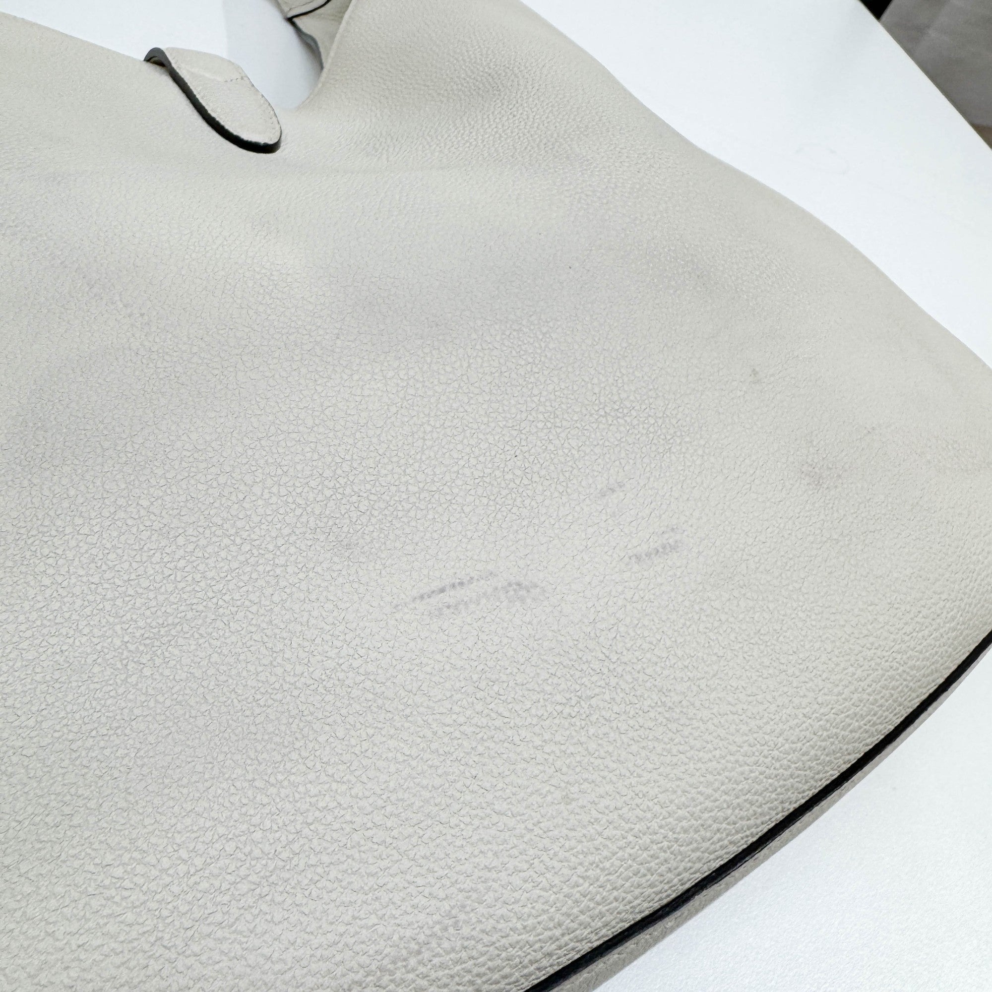 Jackie Eggshell White Leather Shoulder Bag