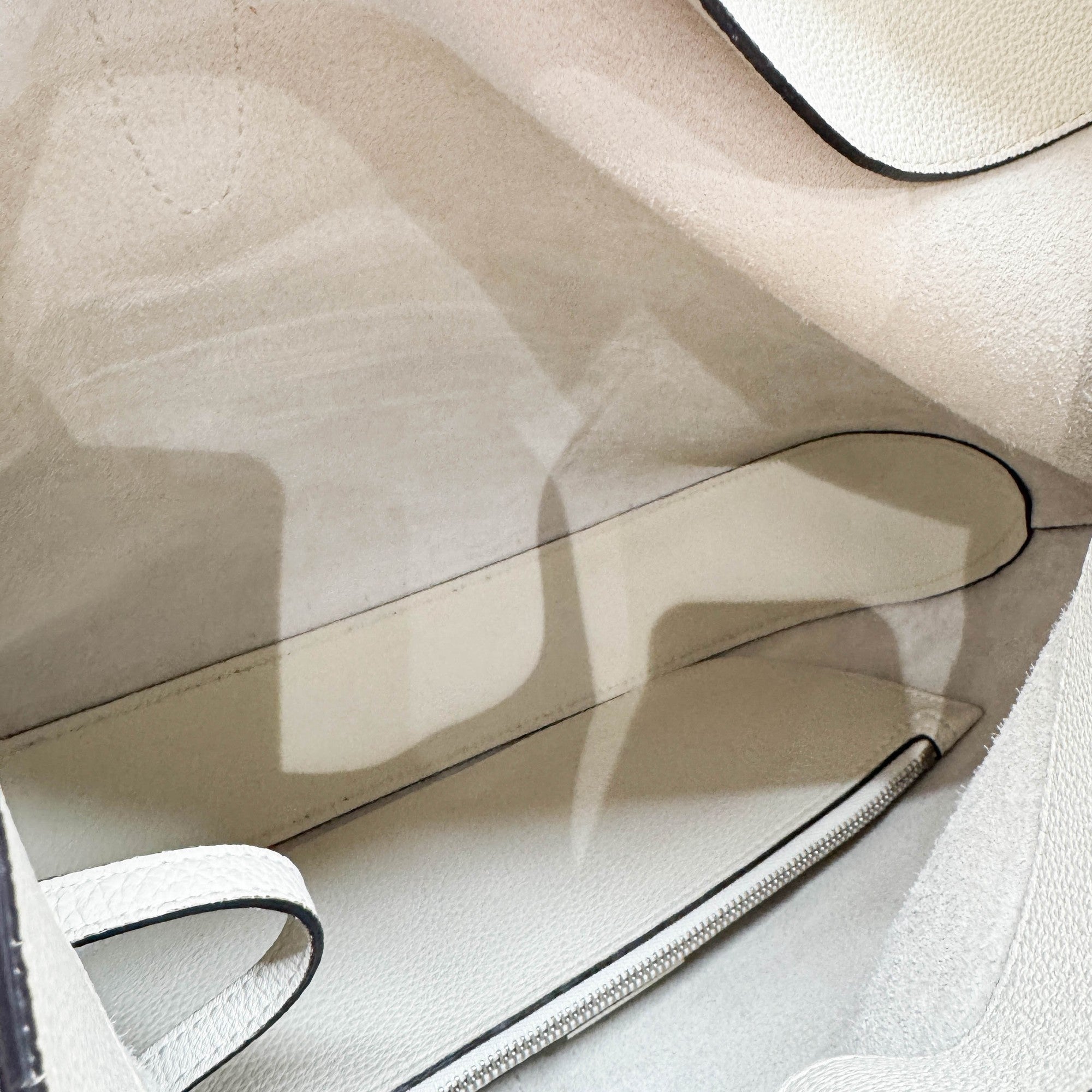 Jackie Eggshell White Leather Shoulder Bag