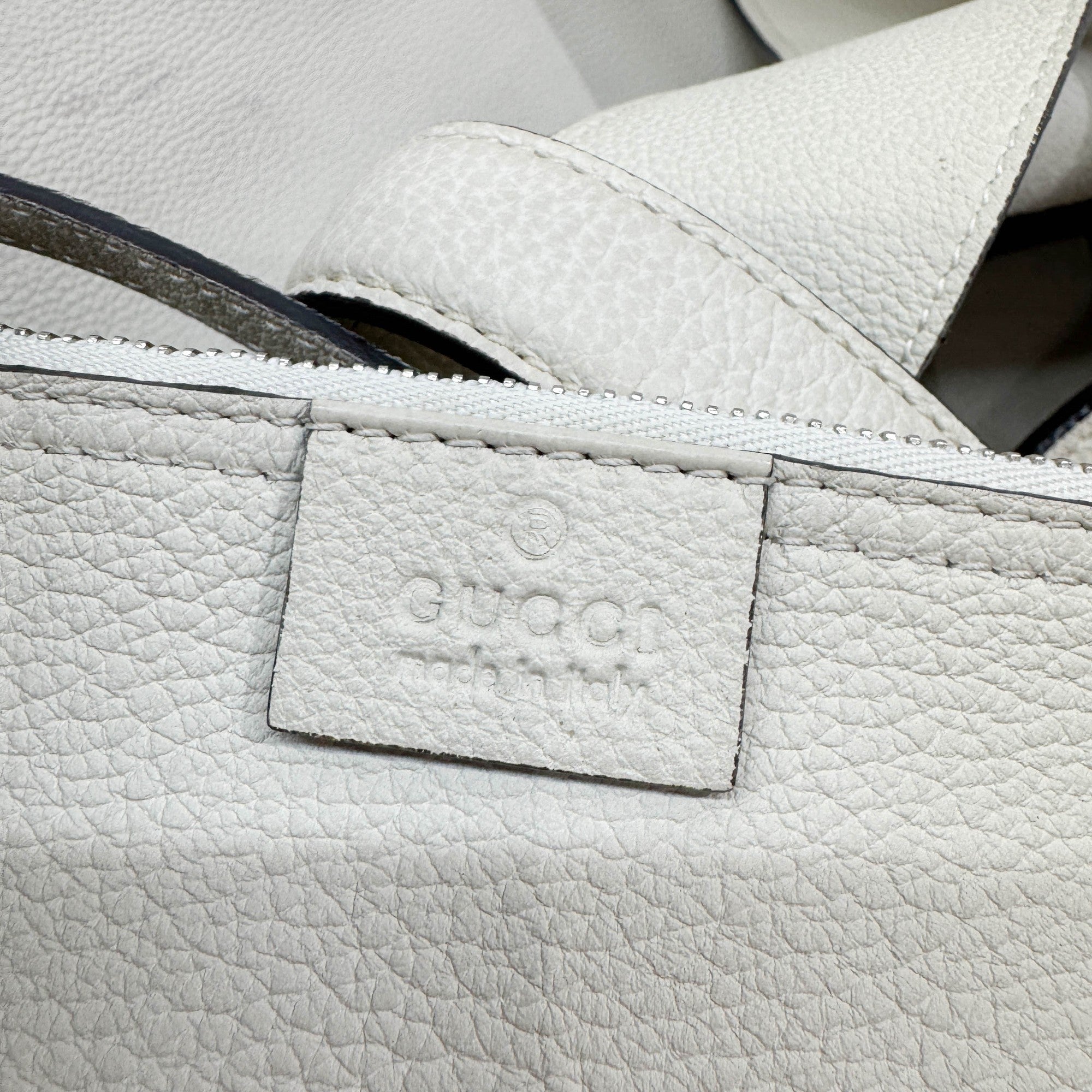 Jackie Eggshell White Leather Shoulder Bag