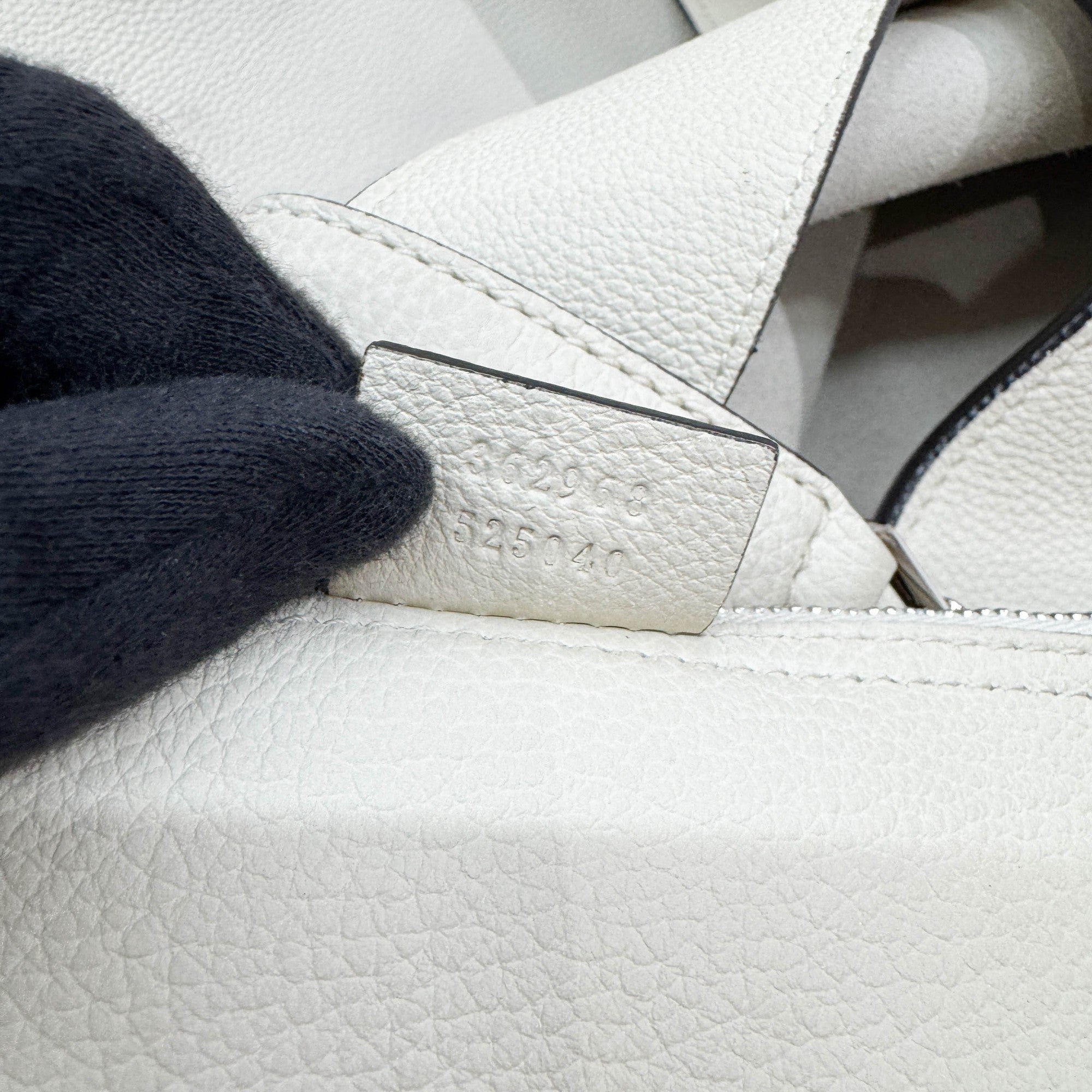 Jackie Eggshell White Leather Shoulder Bag