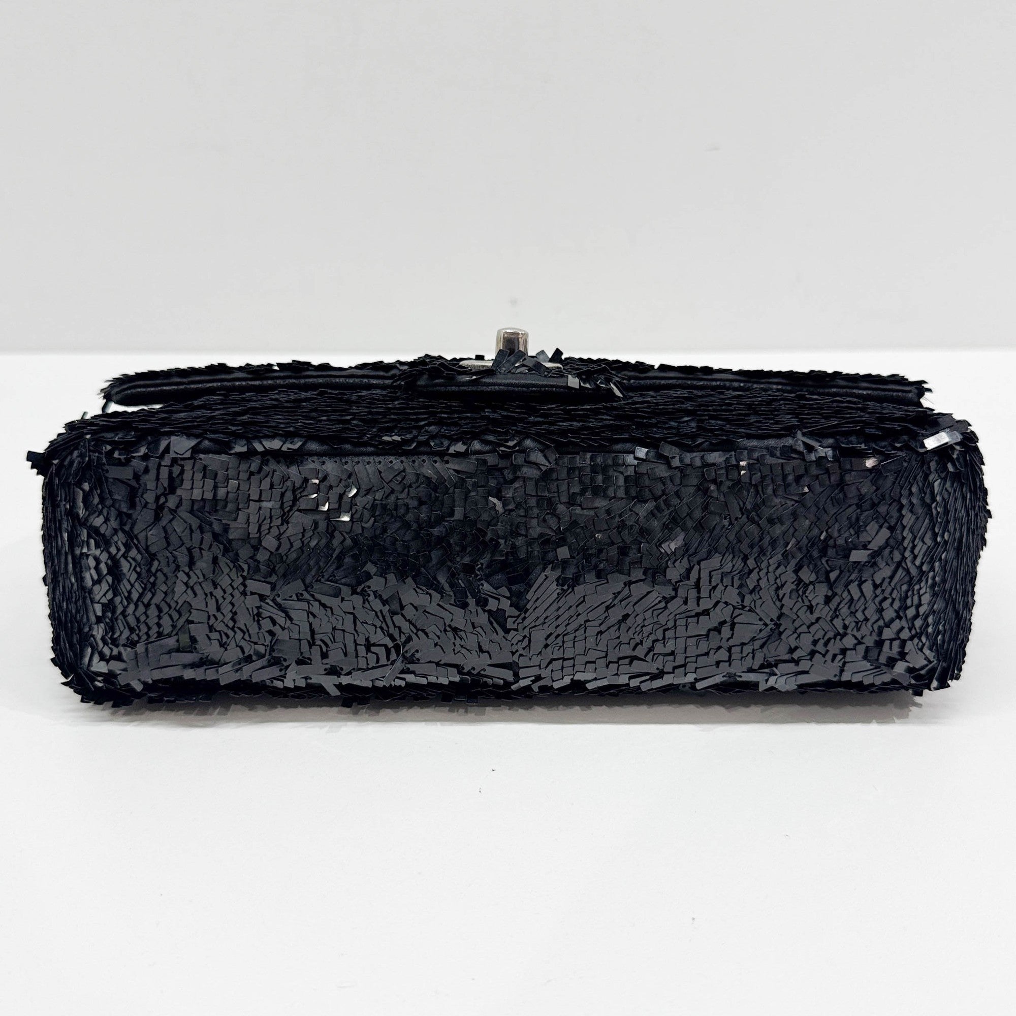 Classic Flap Black Sequin Shoulder Bag