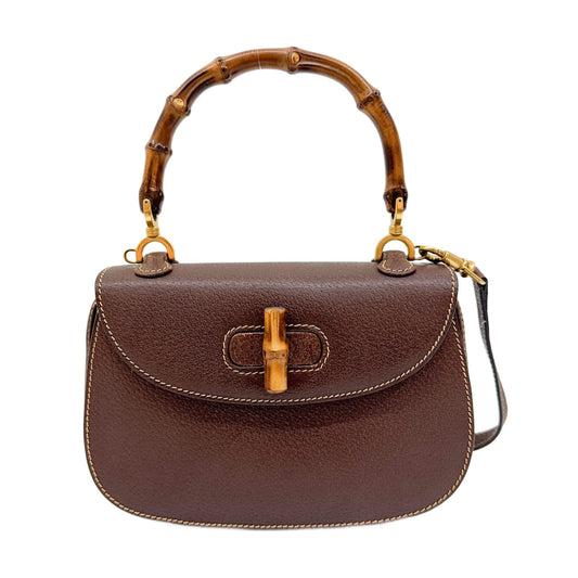 Bamboo Brown Leather Two Way Bag