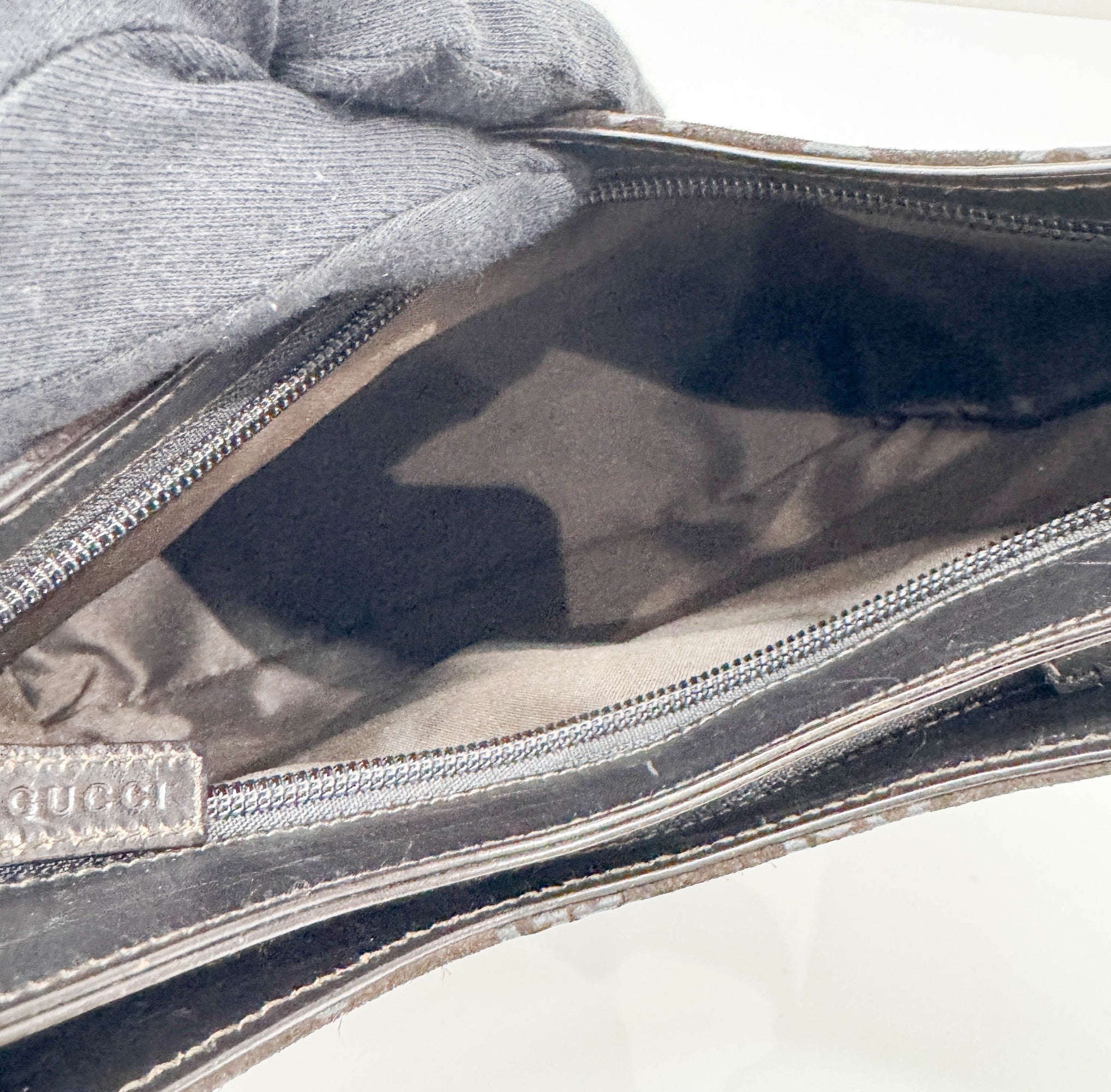 Brown GG Suede Shoulder Bag