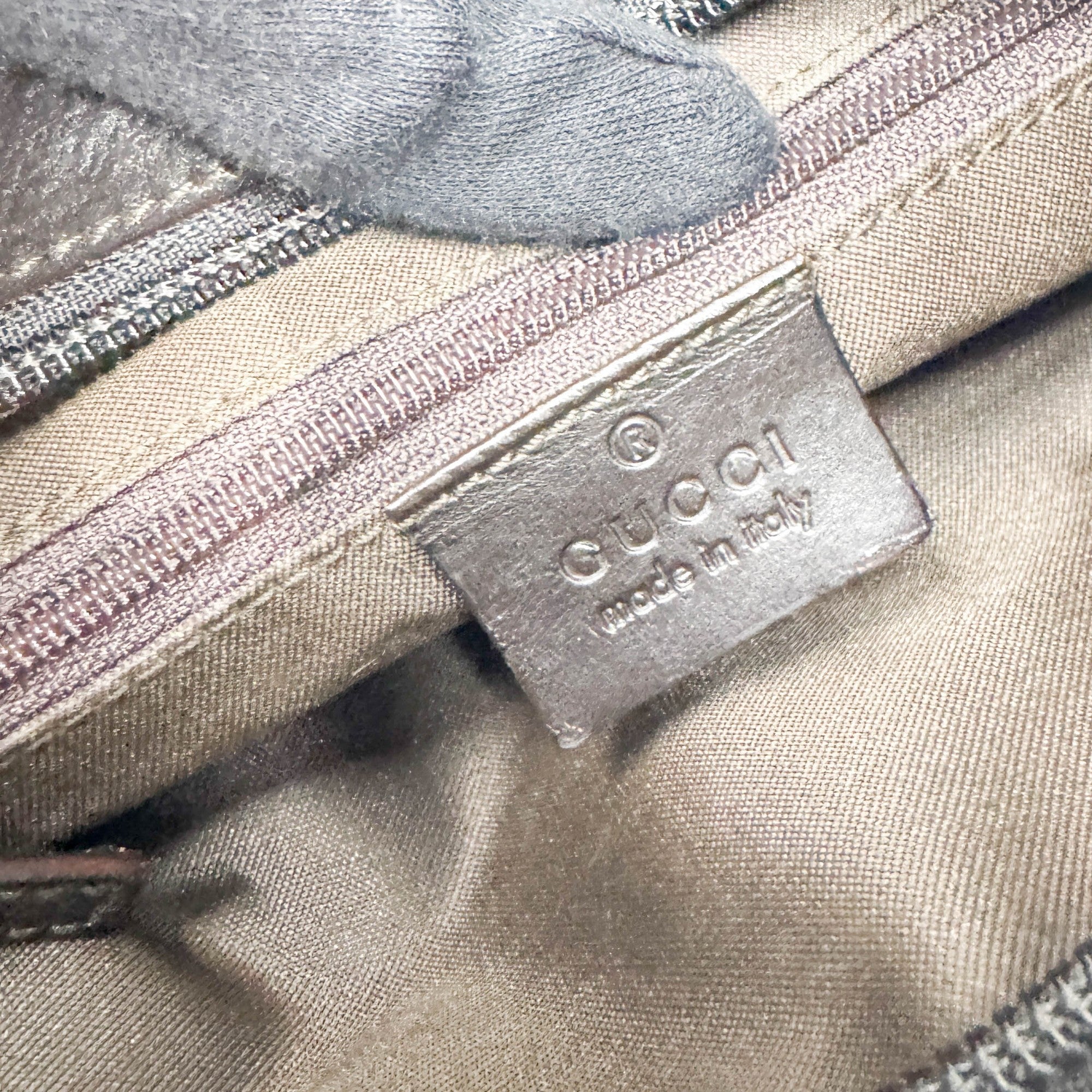 Brown GG Suede Shoulder Bag