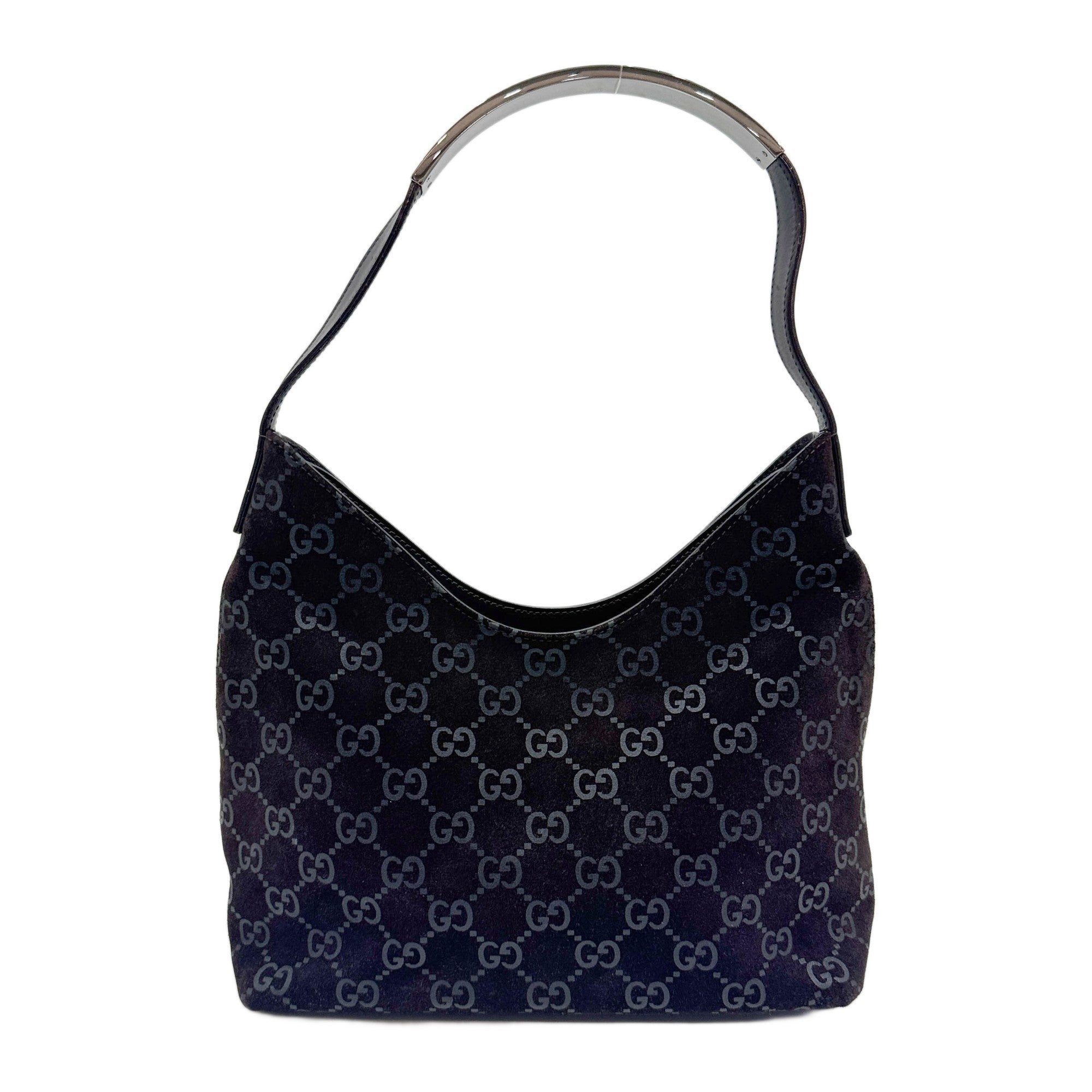 Brown GG Suede Shoulder Bag