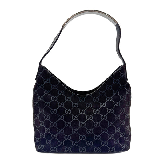 Brown GG Suede Shoulder Bag