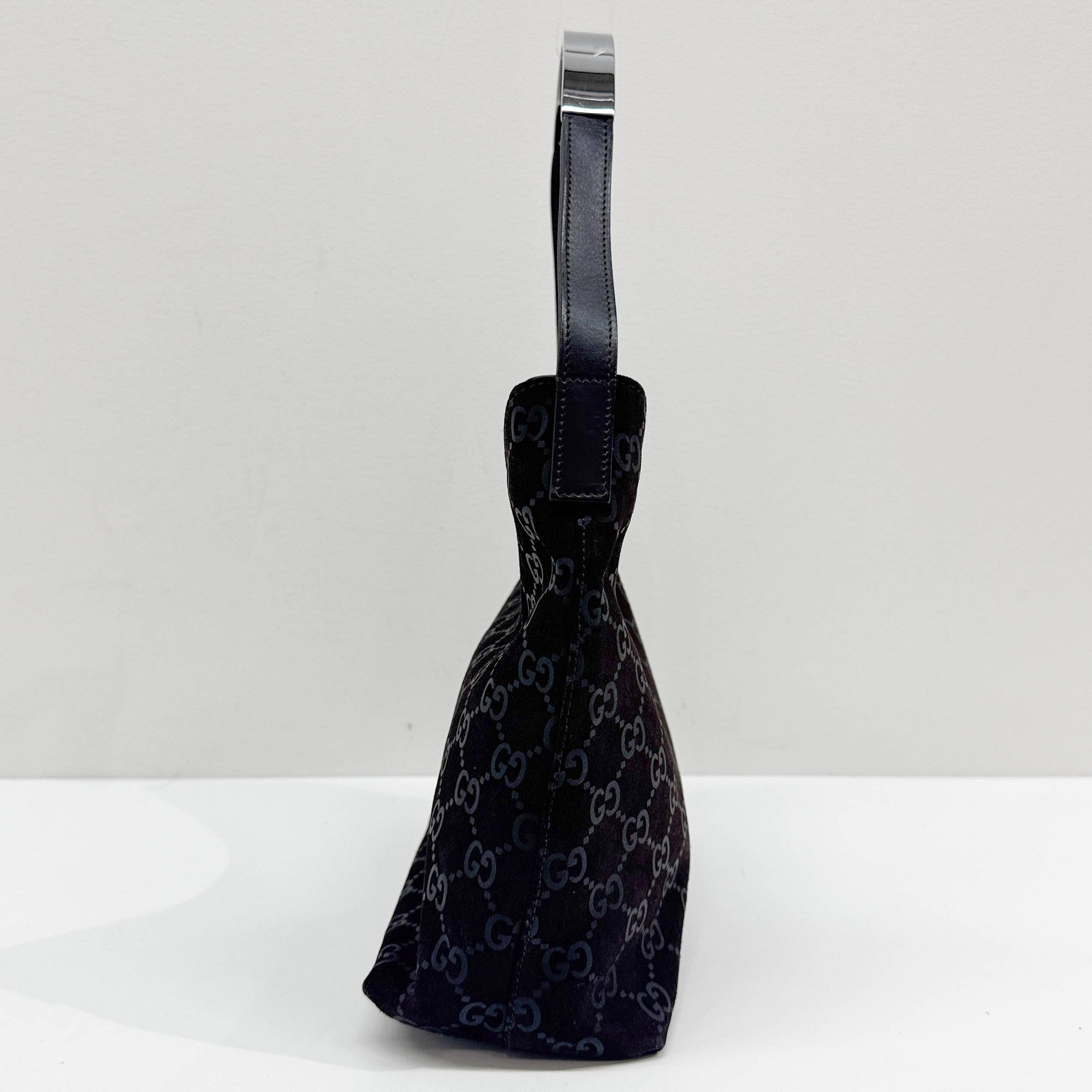 Brown GG Suede Shoulder Bag