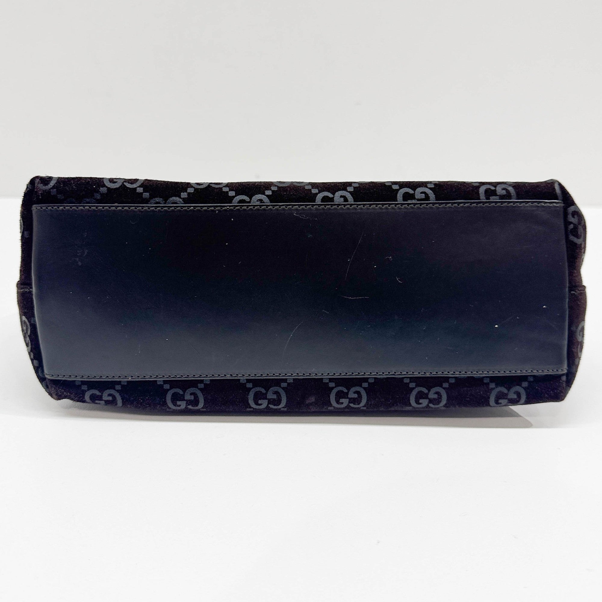 Brown GG Suede Shoulder Bag