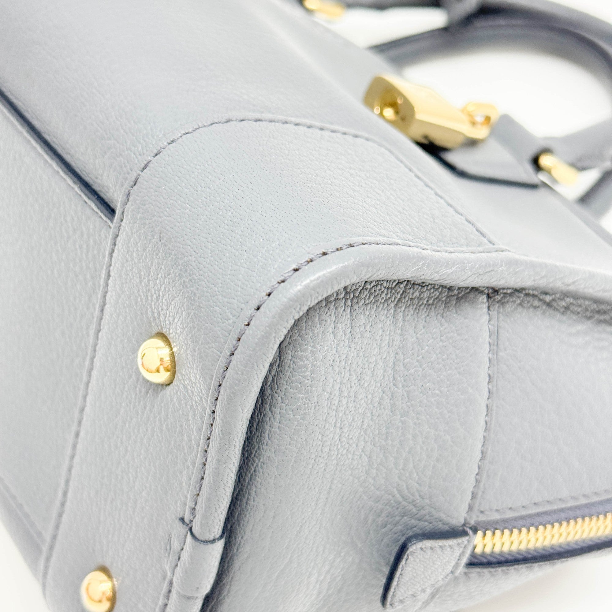 Amazona Shadow Blue Leather Hand Bag