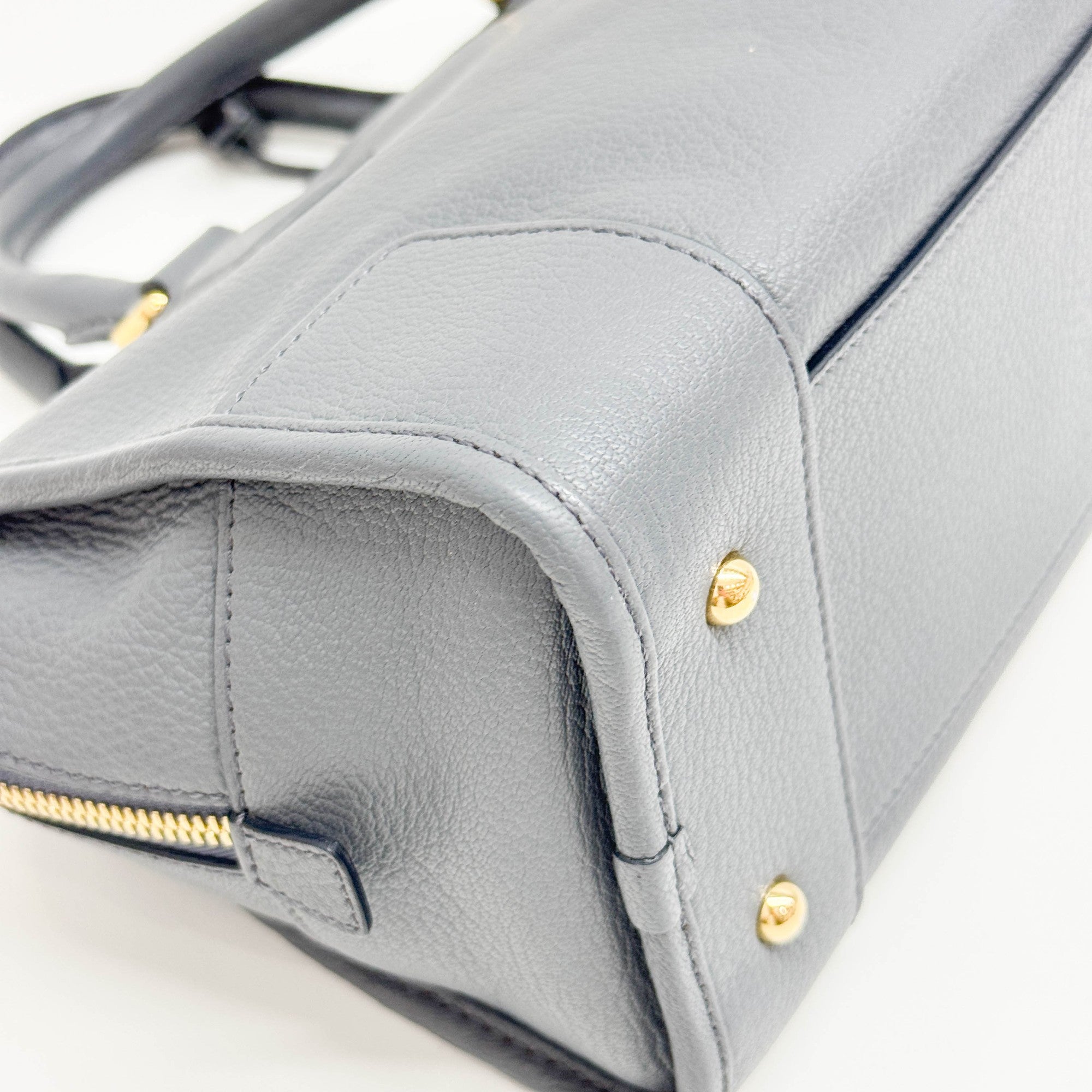 Amazona Shadow Blue Leather Hand Bag