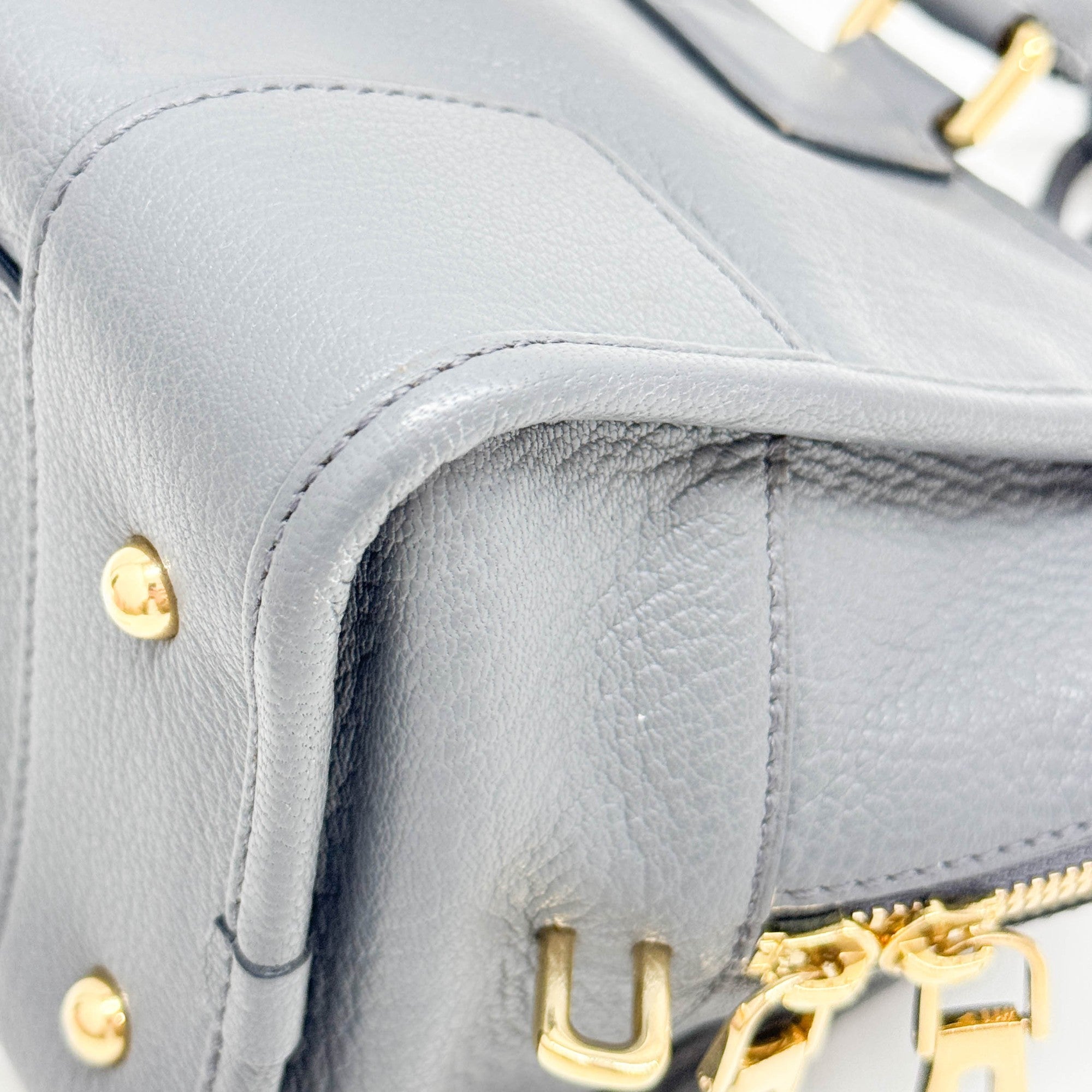 Amazona Shadow Blue Leather Hand Bag