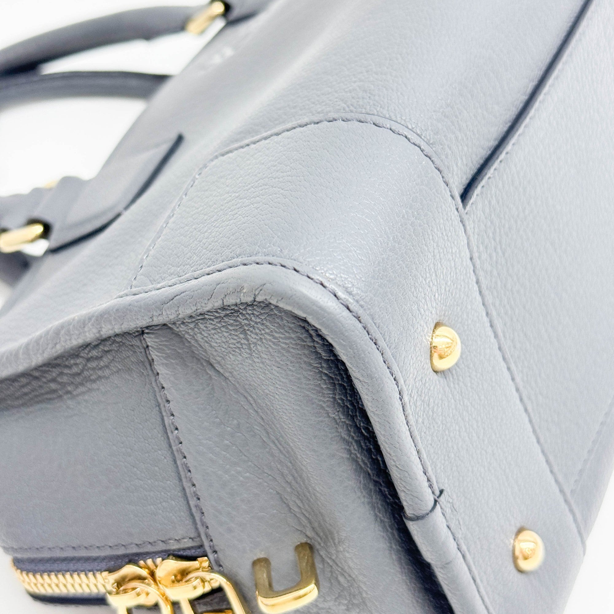 Amazona Shadow Blue Leather Hand Bag