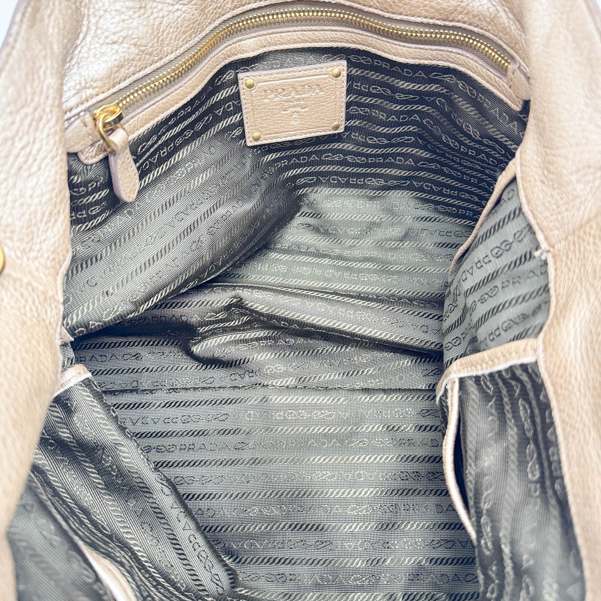 Metallic Gold Leather Two Way Tote Bag