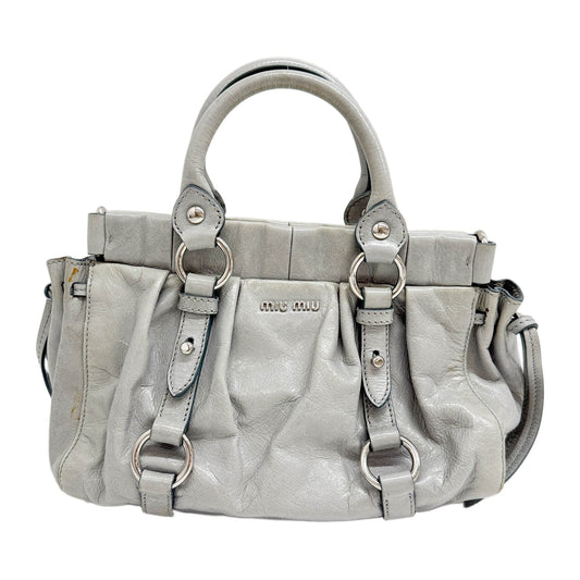 Mini Vitello Palladian Blue Leather Two Way Bag