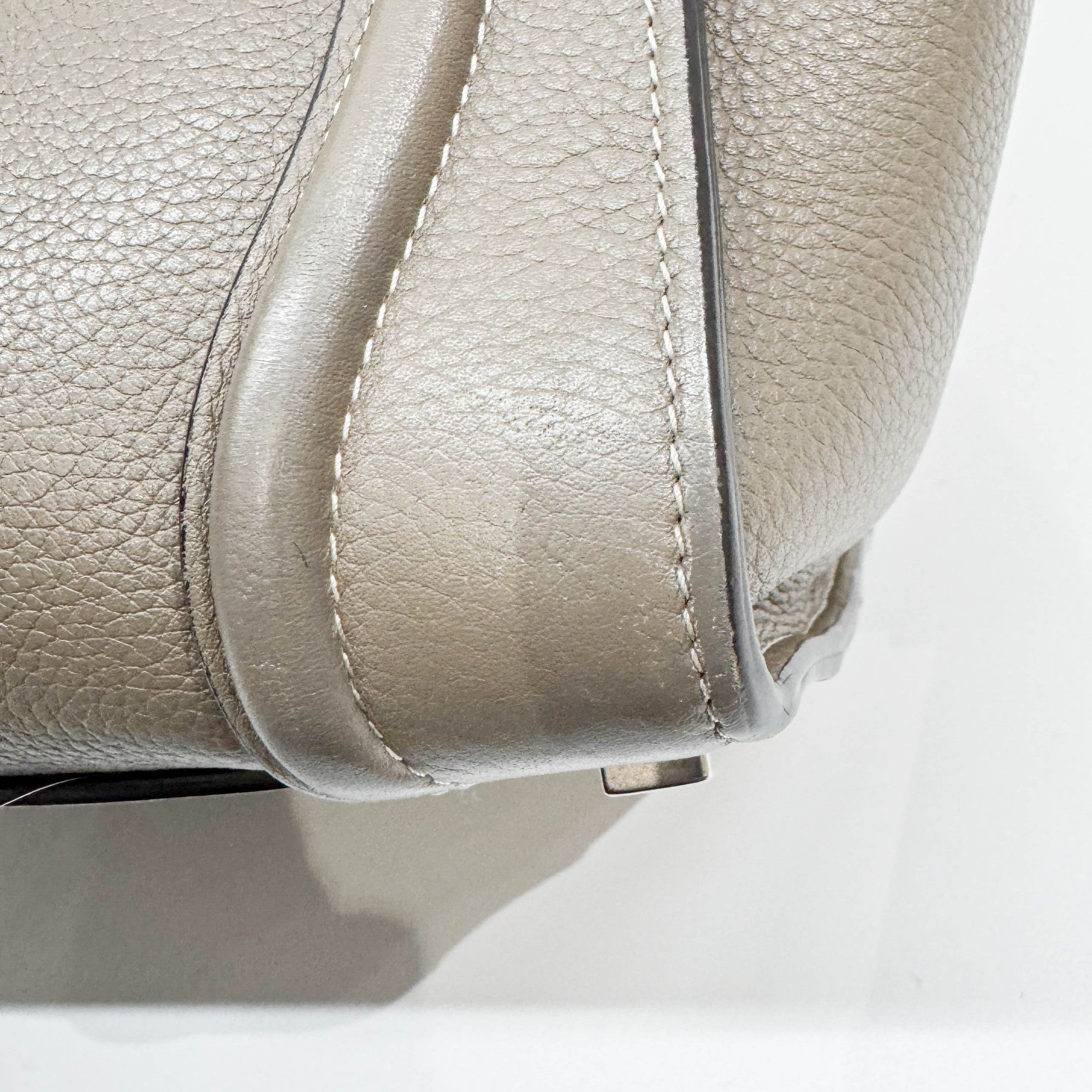 Micro Luggage Elephant Gray Leather Hand Bag