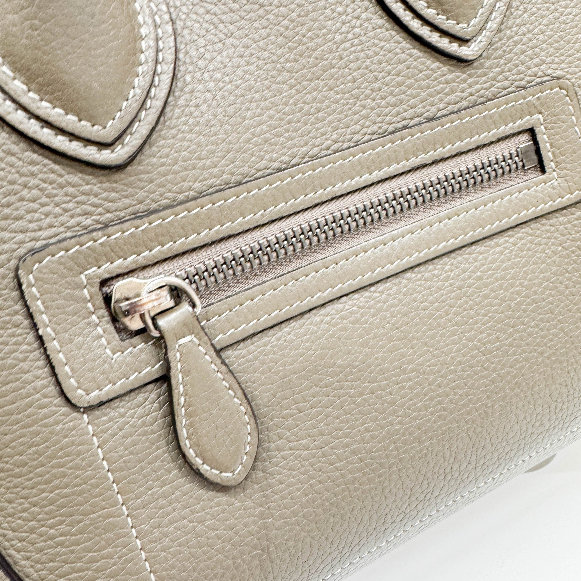 Micro Luggage Elephant Gray Leather Hand Bag