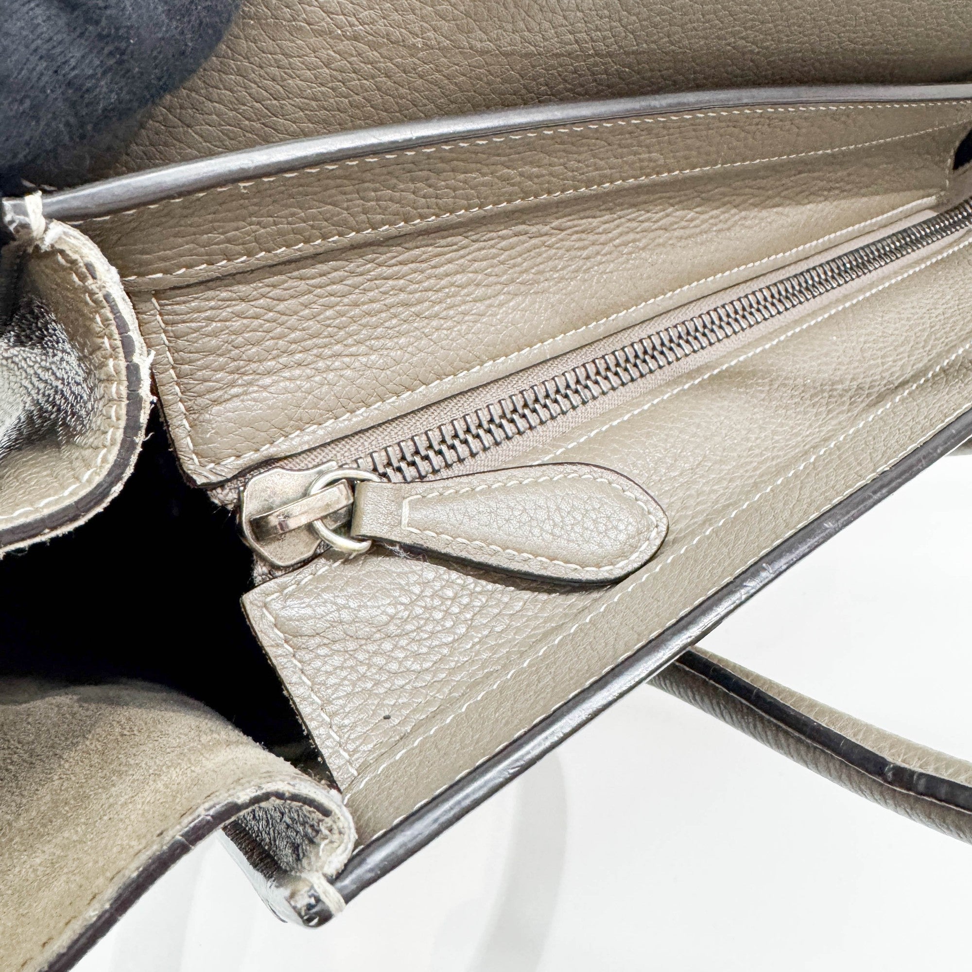 Micro Luggage Elephant Gray Leather Hand Bag